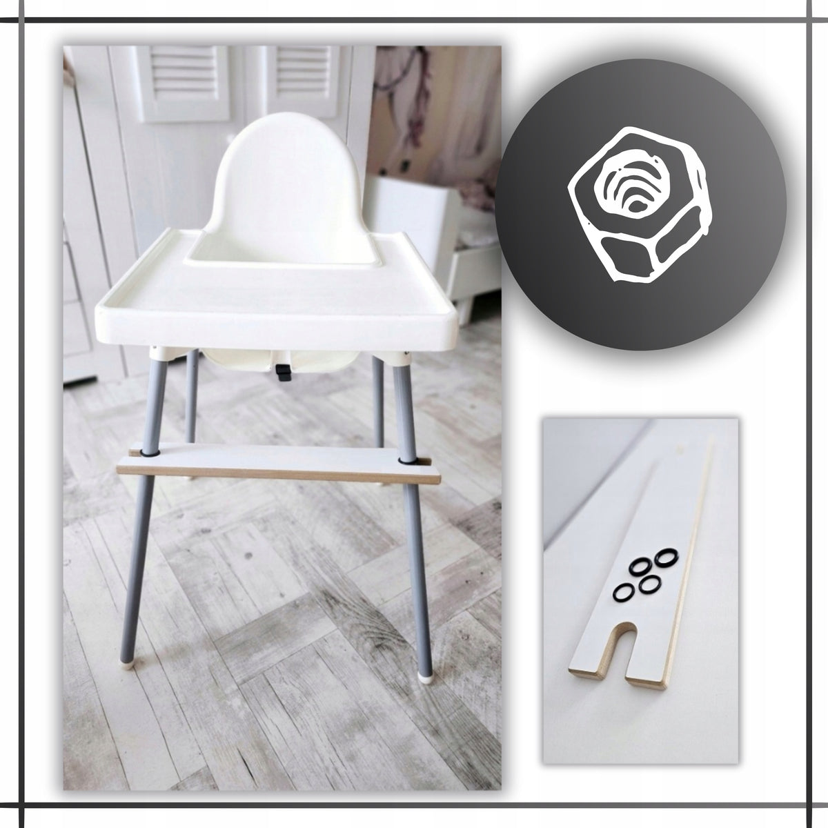 IKEA Antilop Bumblebee Chair Footrest for Baby White Adjustable Brand AIM