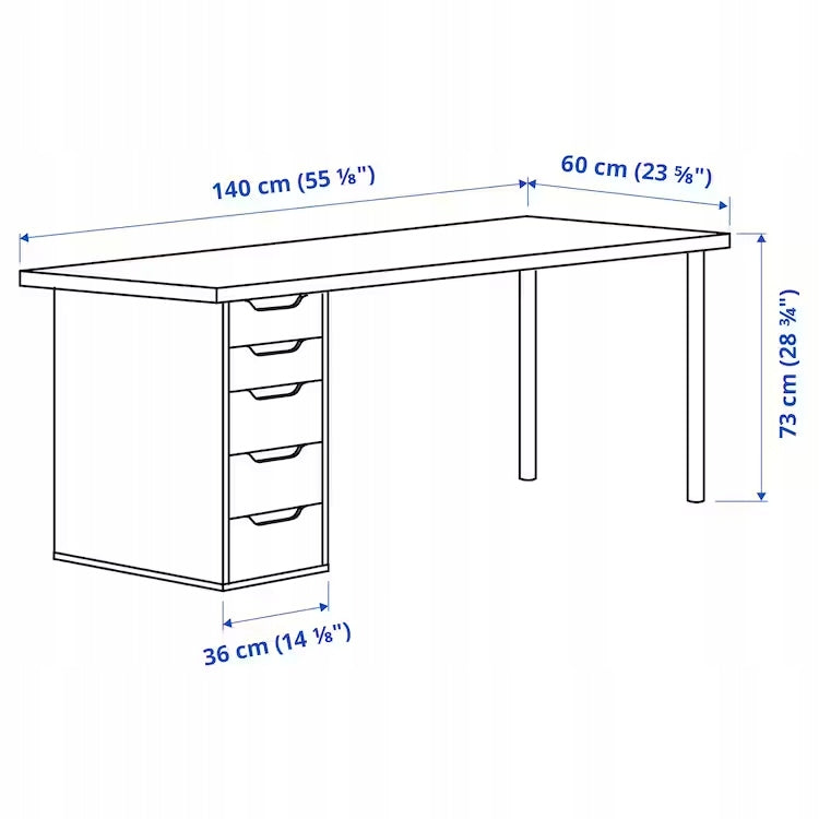 IKEA LAGKAPTEN ALEX White desk 140x60 cm Brand IKEA