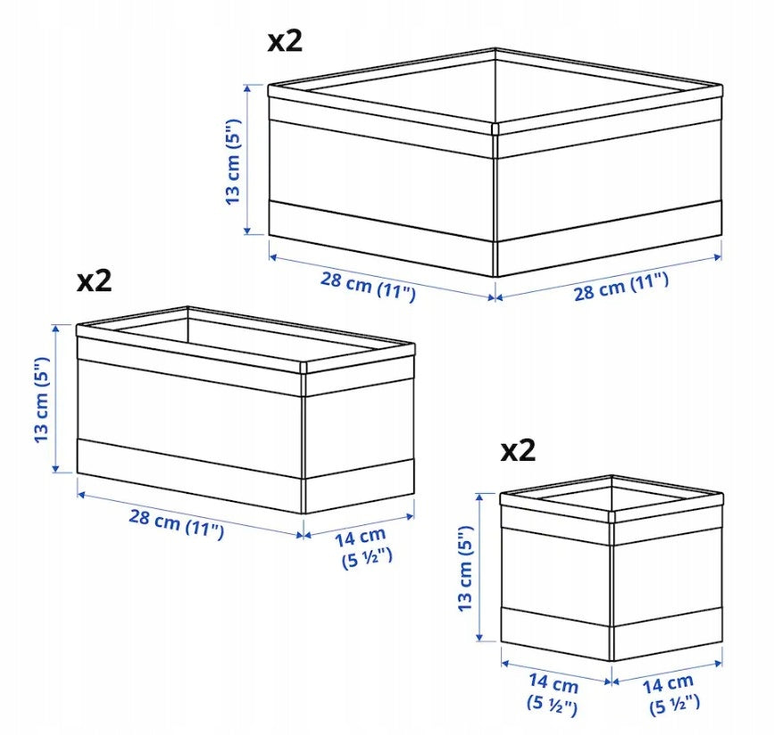 IKEA SKUBB Set of containers, 6 pcs dark grey Manufacturer code 403.999.98
