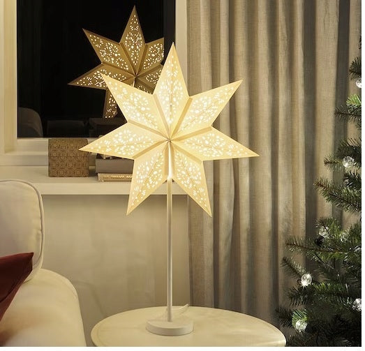 IKEA STRALA Christmas star lamp standing lampshade lace 48 cm ORIGINAL