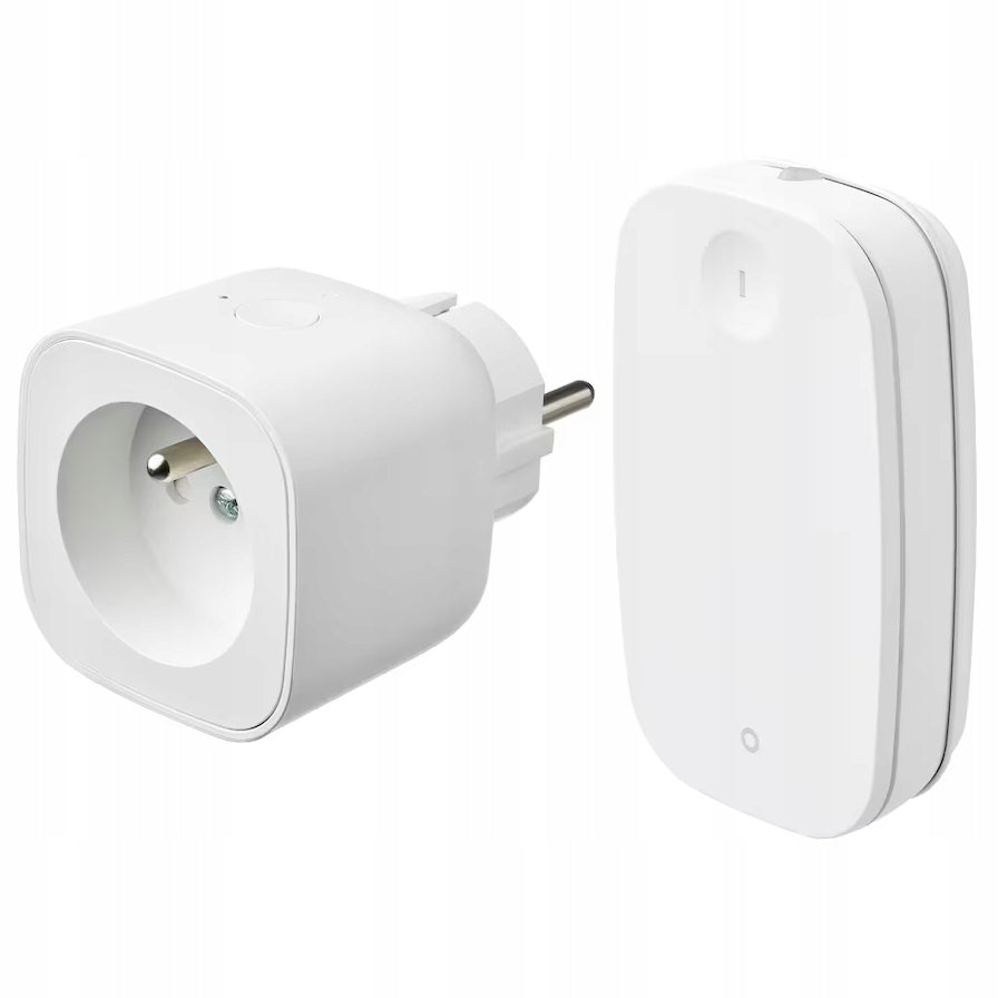 IKEA TRETAKT Smart plug outlet with smart remote control, white