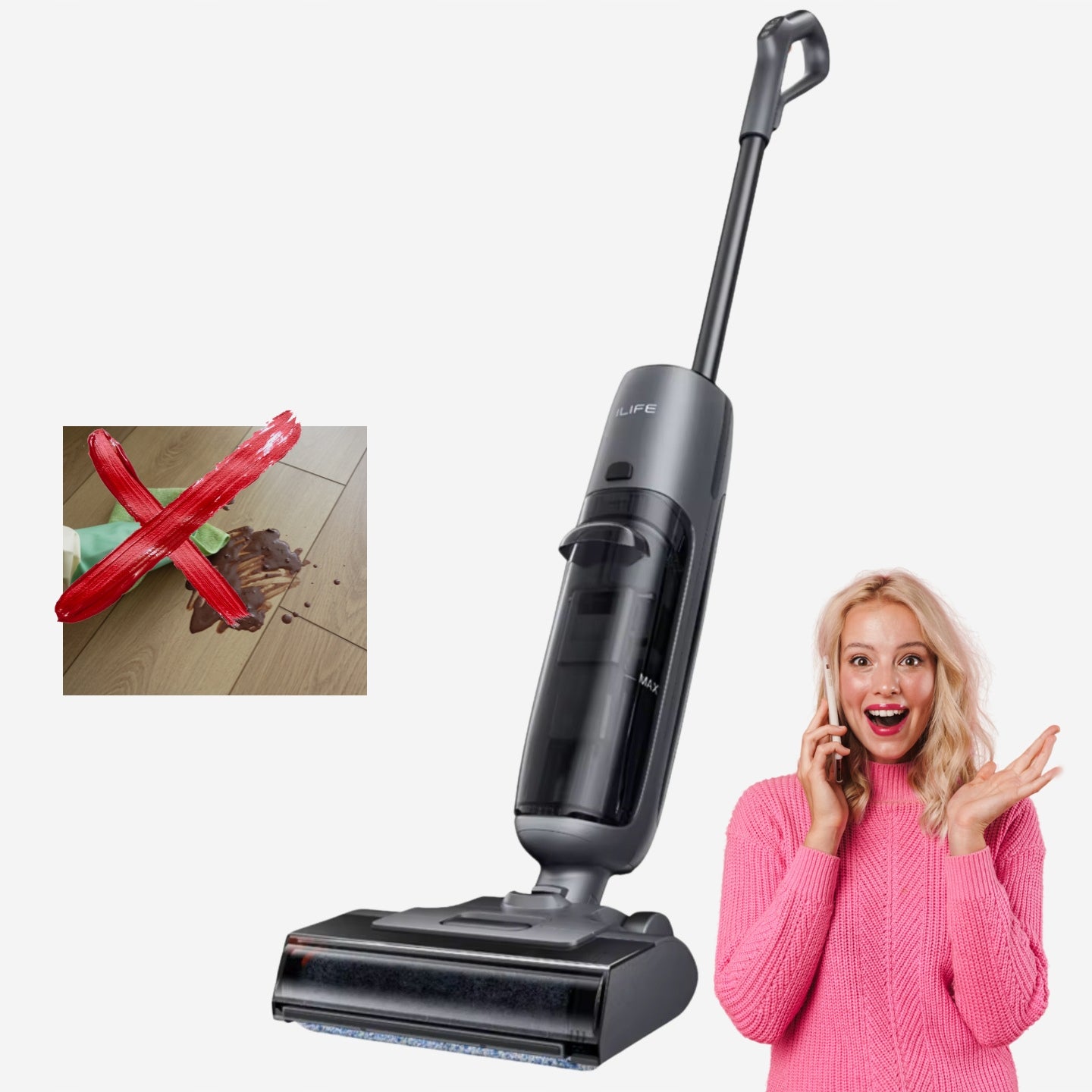ILIFE W90 Pro Black Cordless 2in1 Cleaning Vacuum Cleaner | NEW VERSION