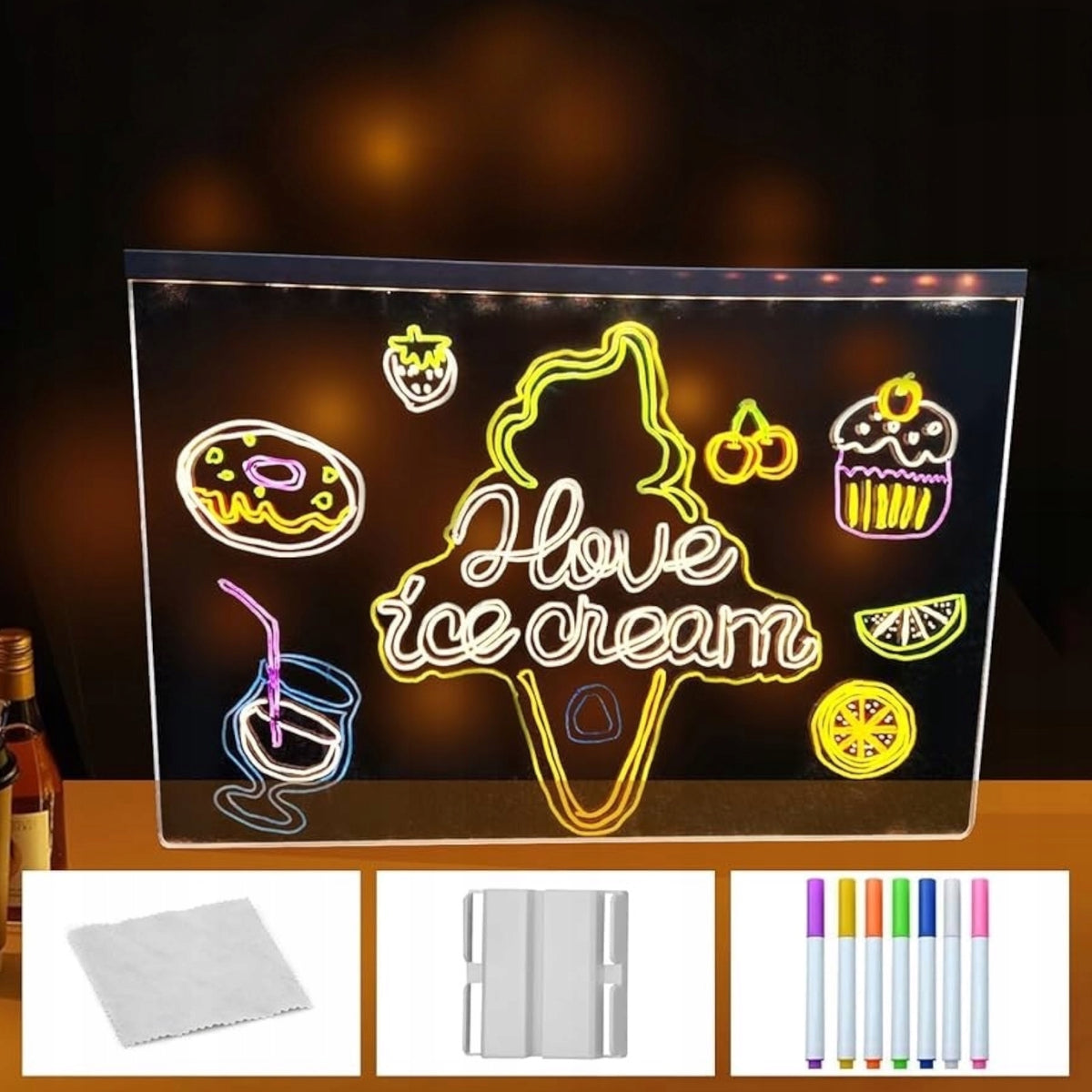 ILLUMINATED LED DRAWING BOARD GLOWING EDUCATIONAL TOY sky_pl Brand no brand