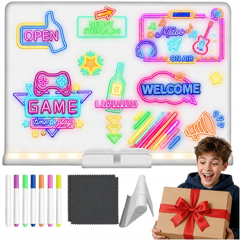 ILLUMINATED LED DRAWING BOARD GLOWING WITH DRY ERASE STAND