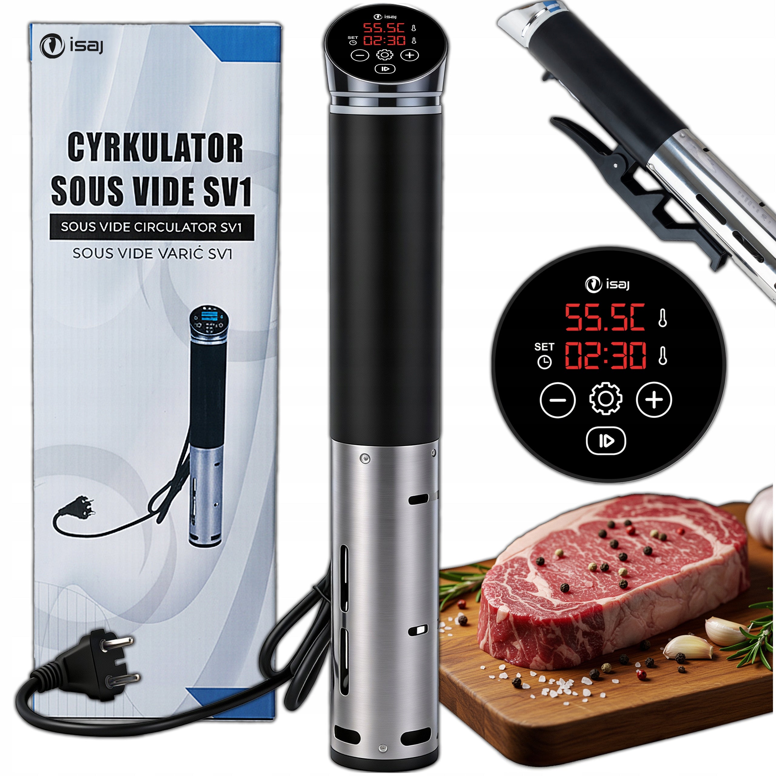 IMMERSION CIRCULATOR FOR COOKING SOUS VIDE VACUUM TIMER ADJUSTMENT