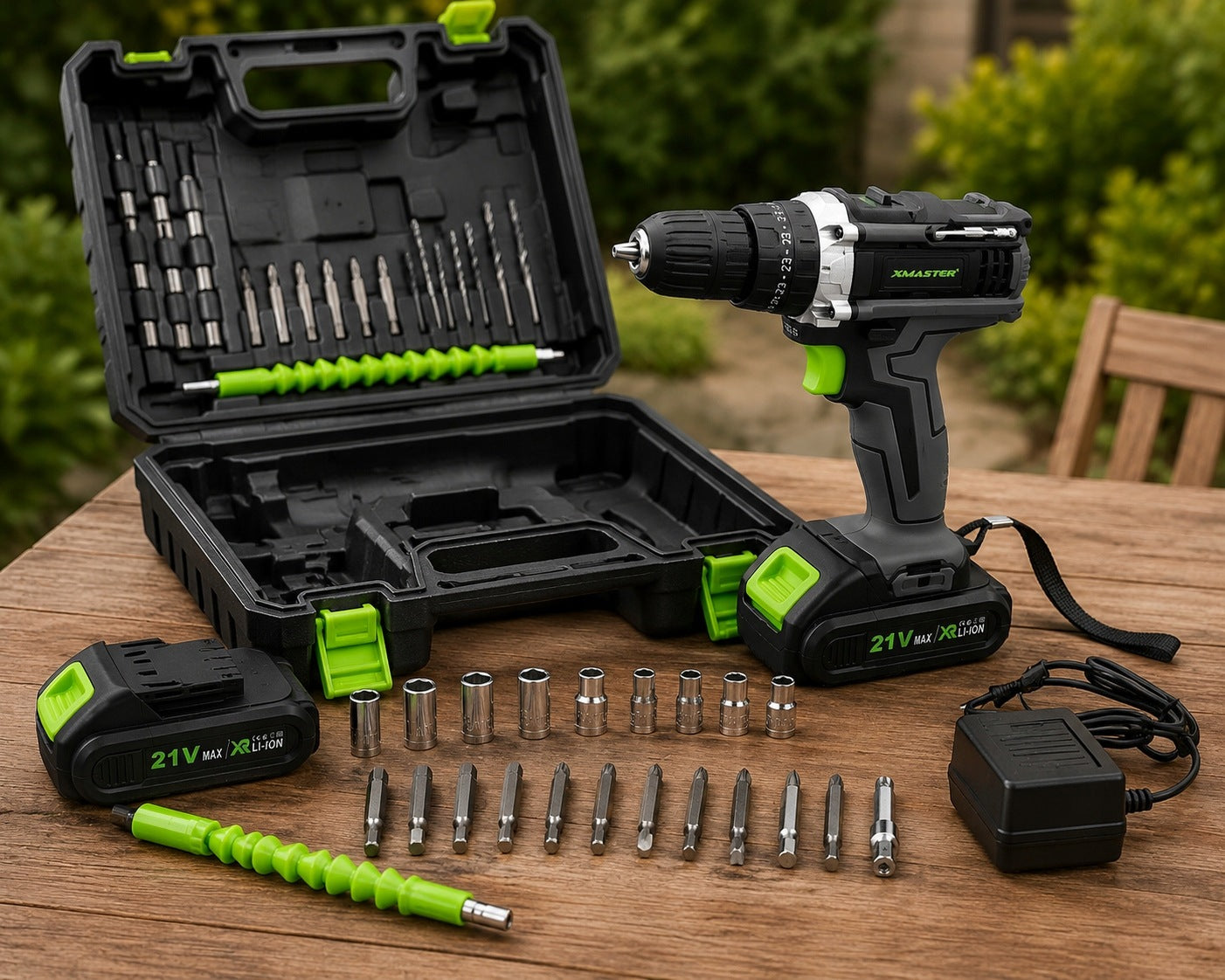 IMPACT DRILL CORDLESS SCREWDRIVER BITS CAPS SUITCASE SET 2xAKU Brand XMaster