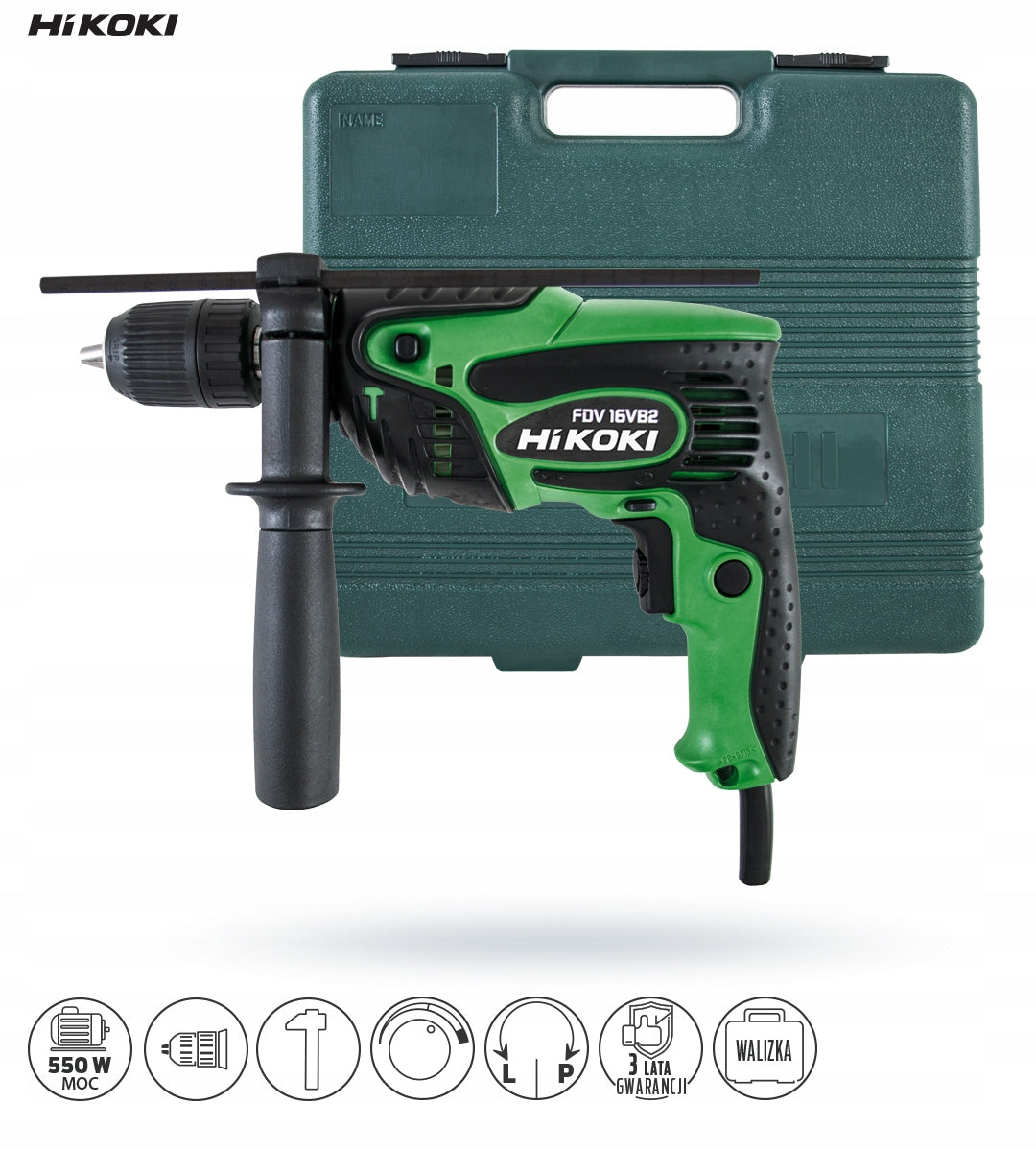 IMPACT DRILL HIKOKI FDV16VB2 U3Z 550W Brand Hitachi