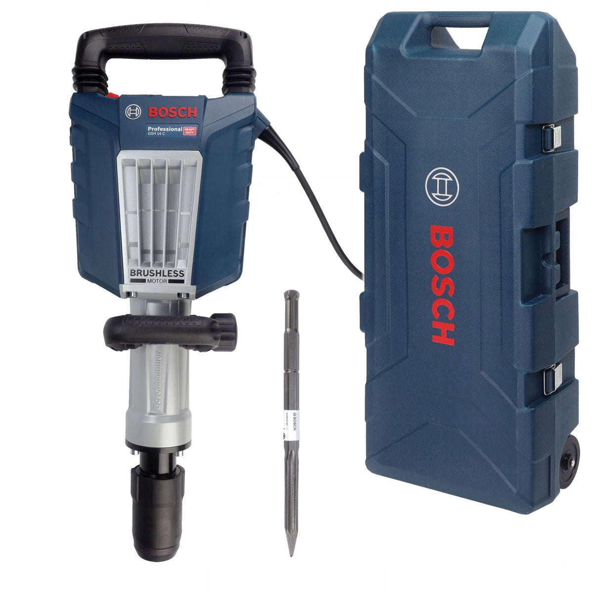 IMPACT HAMMER 1750W HEX 22mm 14kg GSH 14 C BOSCH BRUSHLESS + CHISEL