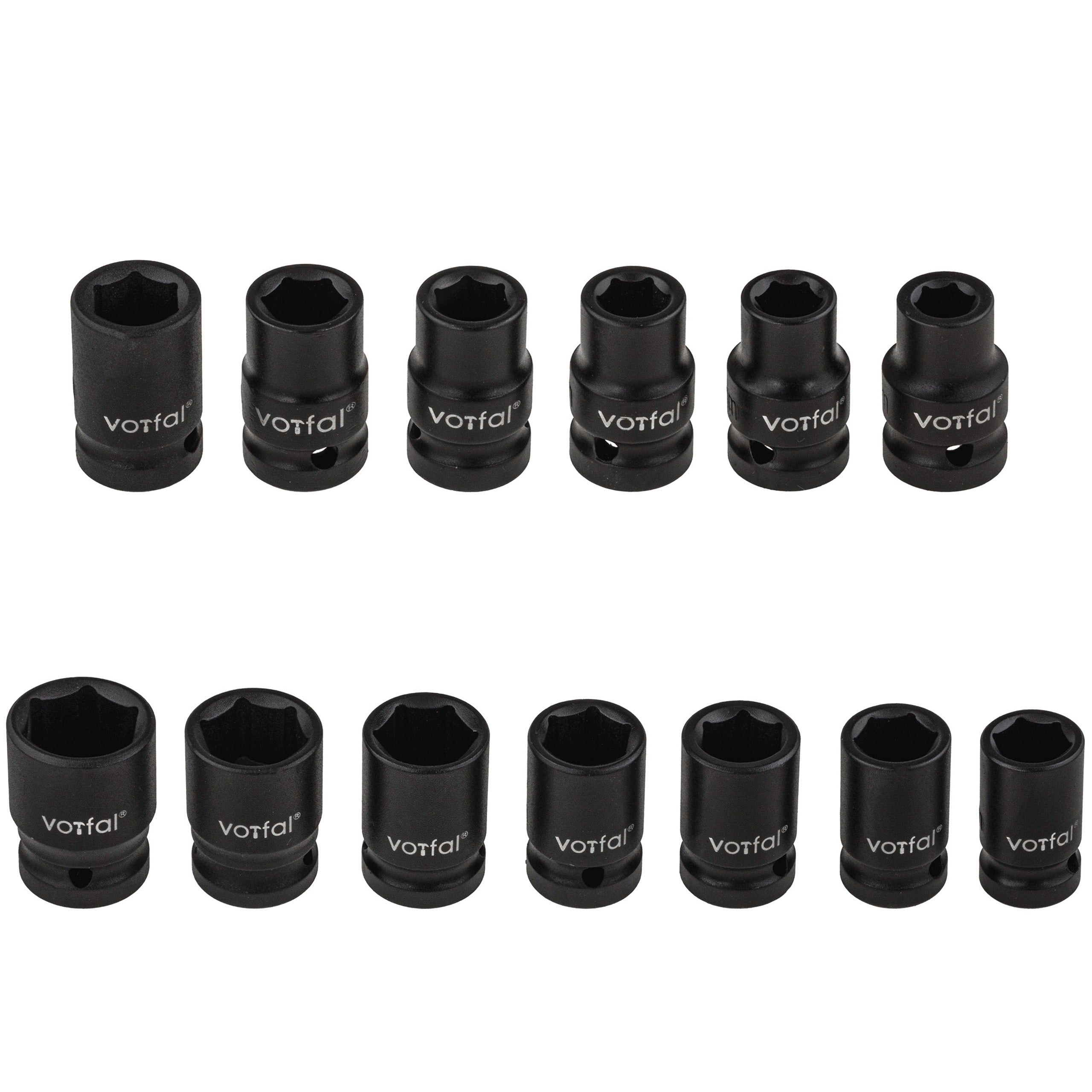 IMPACT SOCKET SET 10-24MM IMPACT SOCKETS 1/2 IMPACT 13 EL CR-MO Brand Vorfal