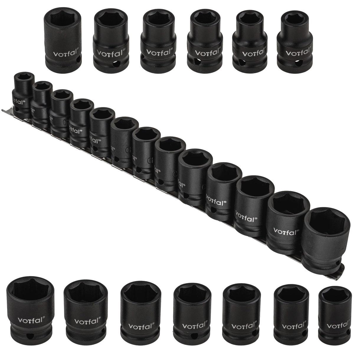 IMPACT SOCKET SET 10-24MM IMPACT SOCKETS 1/2 IMPACT 13 EL CR-MO