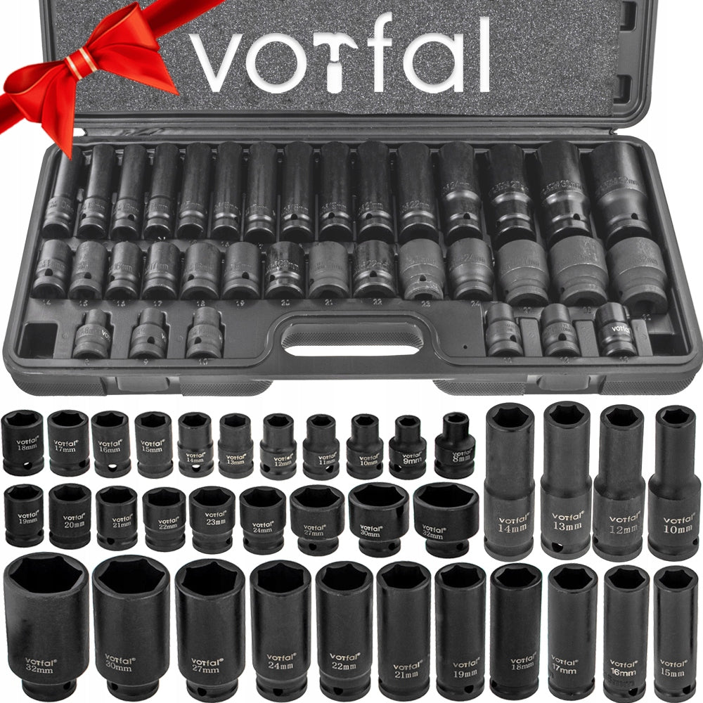 IMPACT SOCKET SET 8-32 IMPACT SOCKETS 1/2 STROKE 35 el SUITCASE Cr-Mo