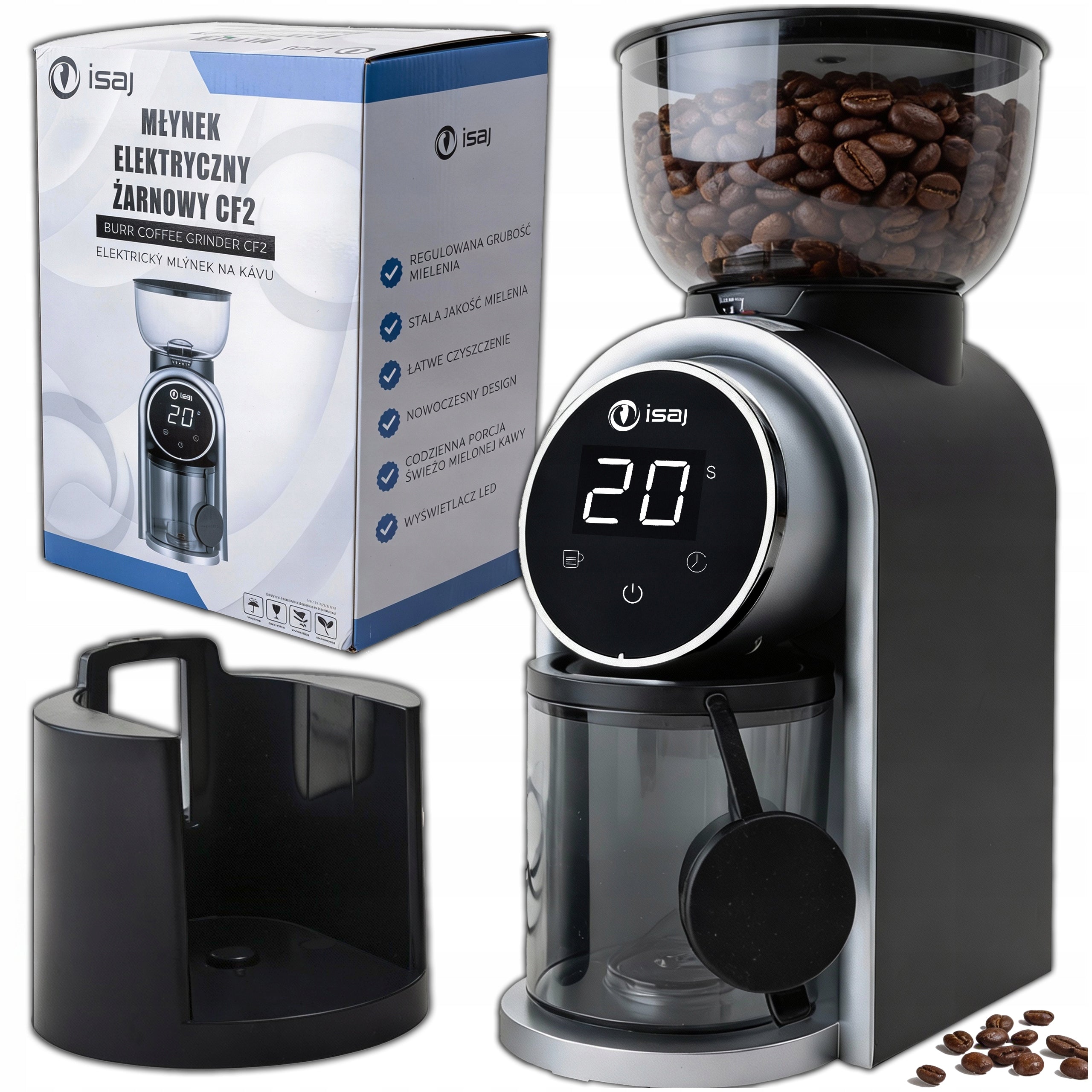 INCANDESCENT ELECTRIC COFFEE GRINDER ISAJ CF2 AUTOMATIC GRINDING ADJUSTMENT