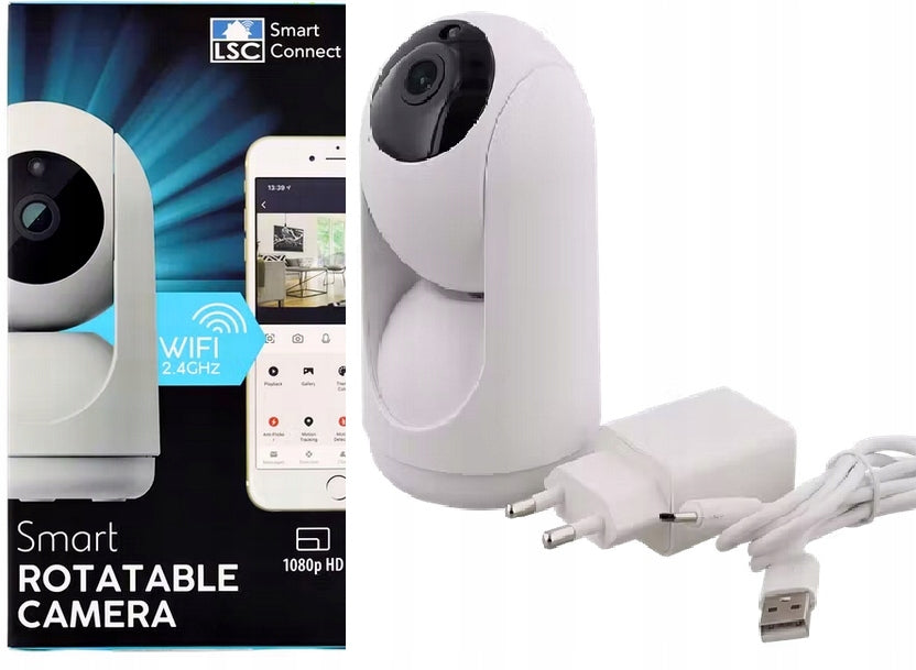 INDOOR CAMERA WIFI FULL HD BABY MONITOR ELECTRONIC MICRO-SD WHITE