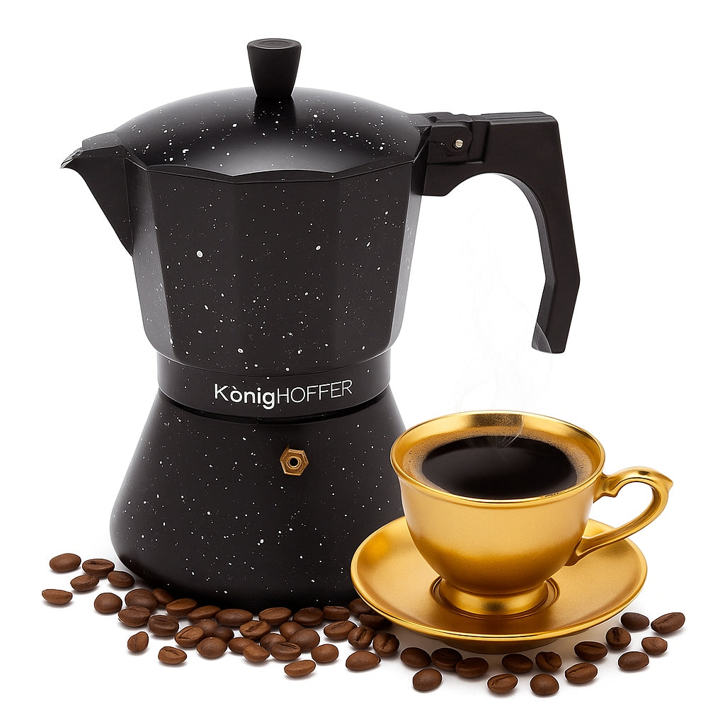 INDUCTION COFFEE MAKER ITALIAN KonigHOFFER Black Granite Marble 450 ml