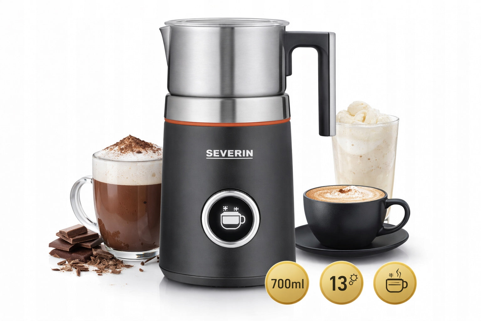 INDUCTION MILK FROTHER 700ML 13 PROGRAMS SEVERIN SM3587