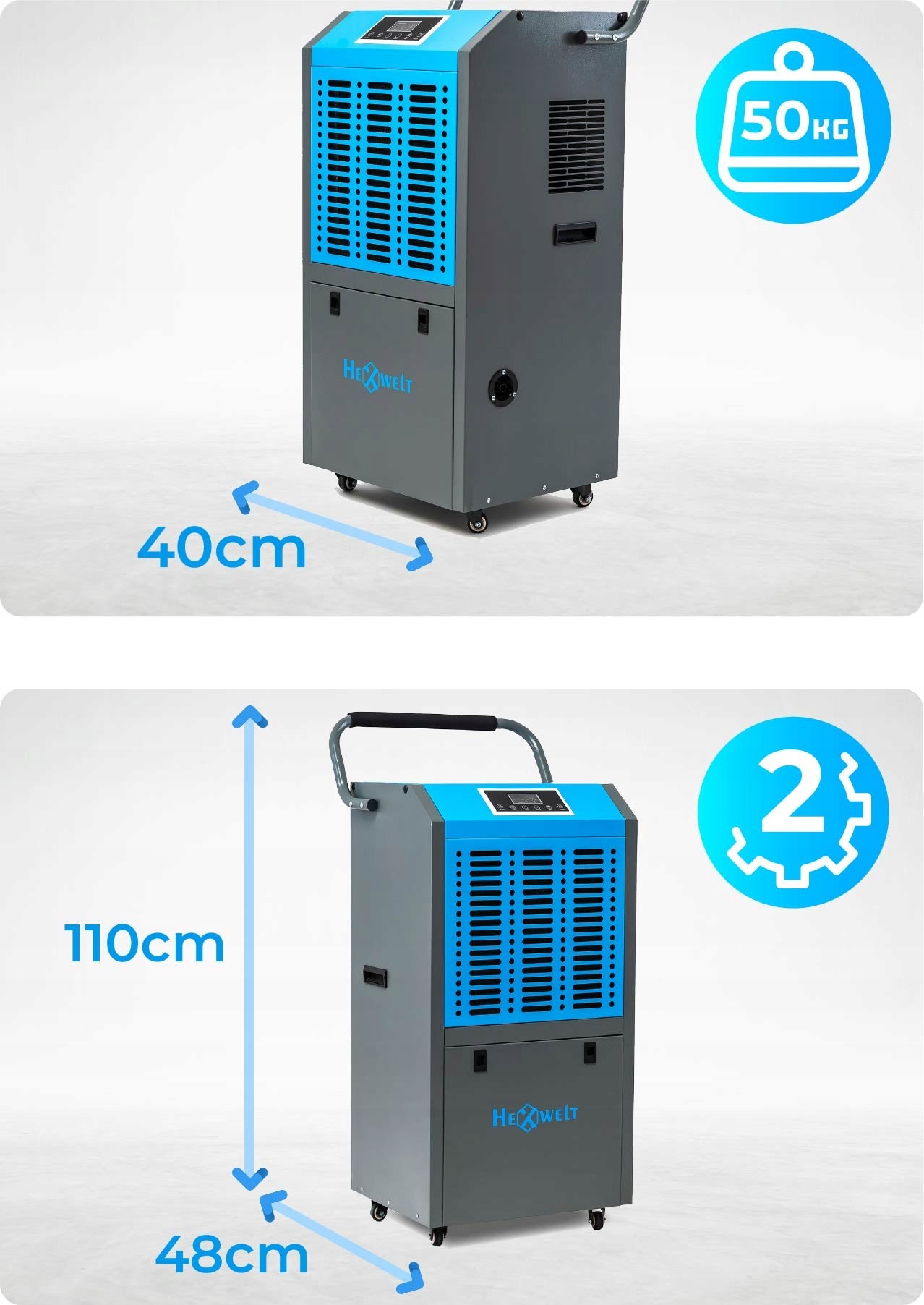 INDUSTRIAL MOISTURE ABSORBER 1400W CONSTRUCTION DEHUMIDIFIER 138L/24H Packaging status original