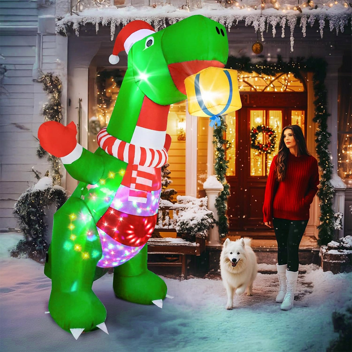 INFLATABLE CHRISTMAS DECORATION FOR GARDEN 2,4m Christmas Dinosaur Manufacturer code 4059814396508