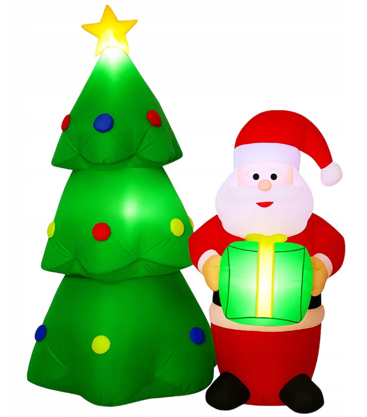 INFLATABLE CHRISTMAS TREE DECORATIONS AND SANTA CLAUS LED Packaging status original