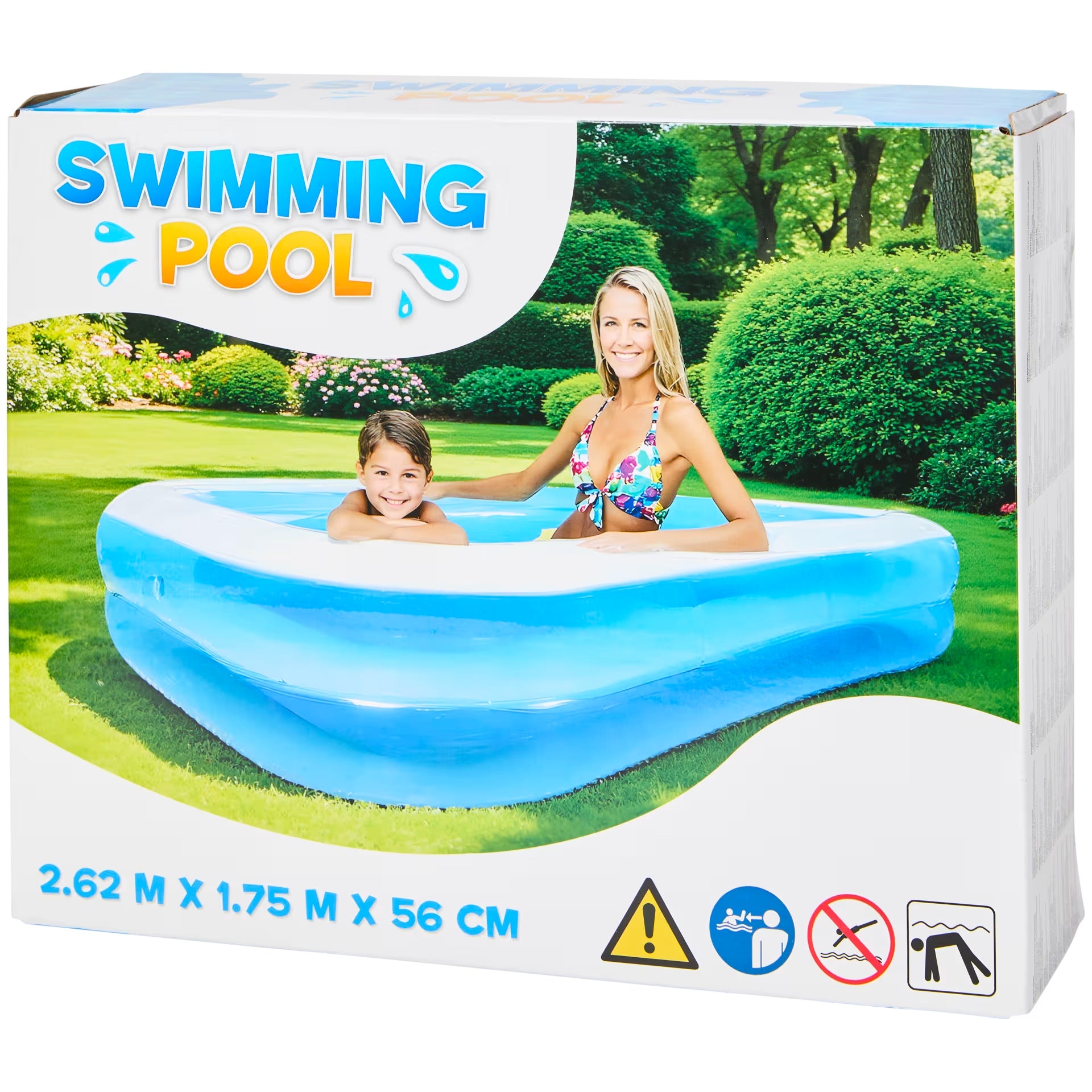 INFLATABLE GARDEN POOL REINFORCED LARGE FAMILY XXL 262 x 175 x 56 cm 770L Brand Avenli