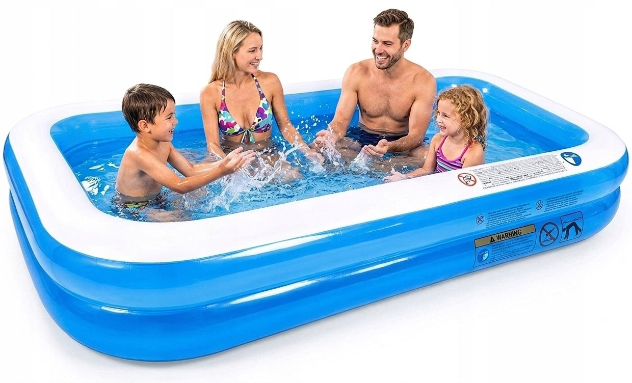 INFLATABLE GARDEN POOL REINFORCED LARGE FAMILY XXL 262 x 175 x 56 cm 770L Volume 780 l