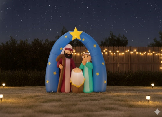 INFLATABLE LED NATIVITY SCENE 180cm SELF-INFLATING STRONG MEGA LARGE XXL Manufacturer code SUN1082