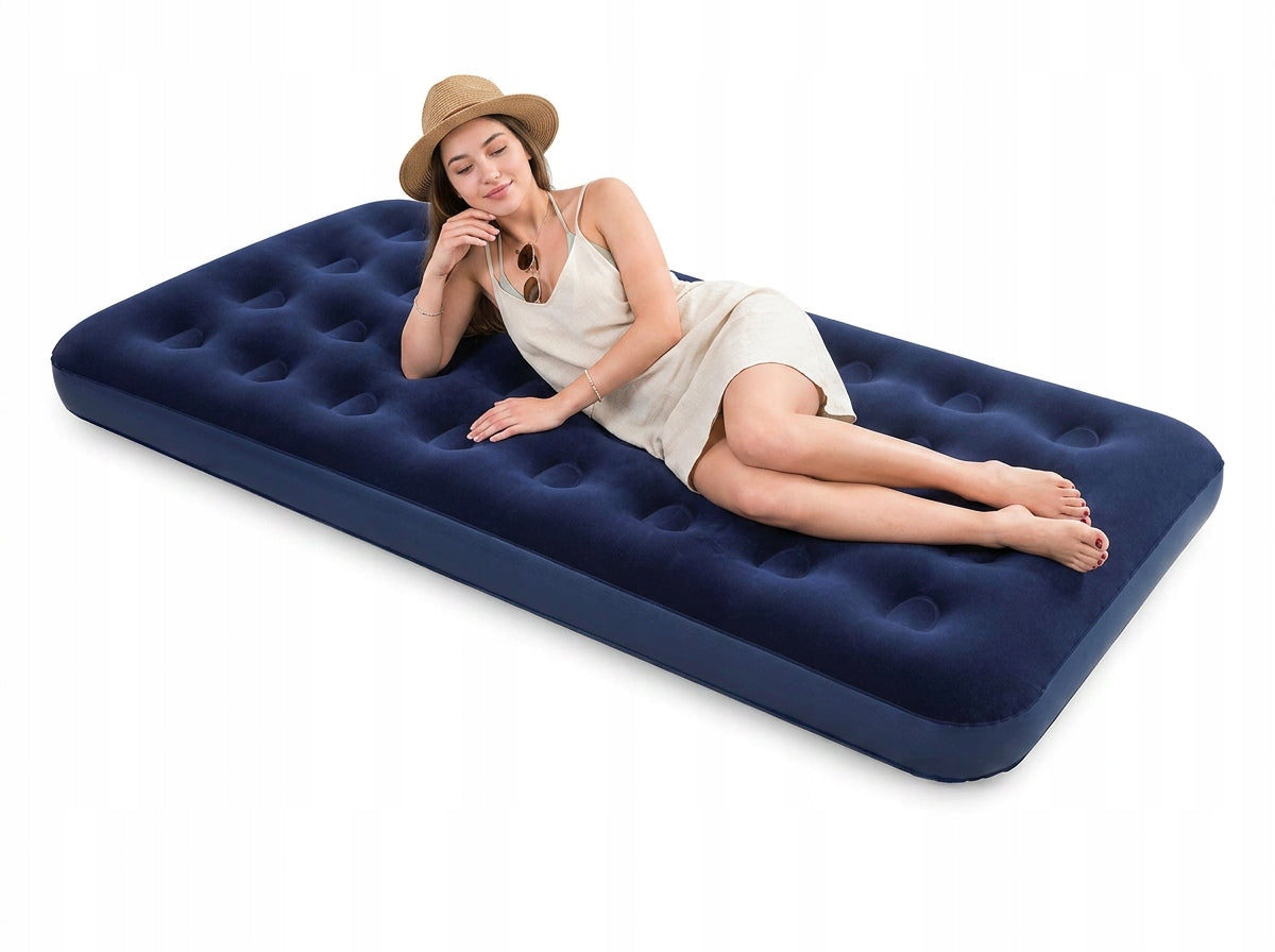 INFLATABLE MATTRESS BESTWAY 188x99x22 TOURIST VELOUR SINGLE 67001