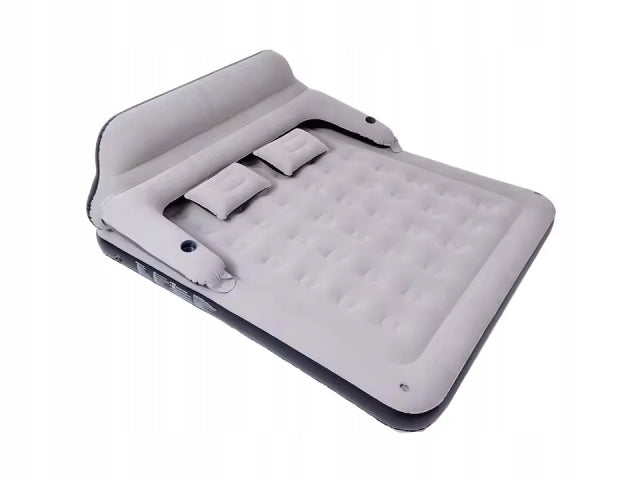 INFLATABLE MATTRESS DOUBLE VELOUR BED QUEEN SIZE WITH BACKREST 202x152CM Packaging status original