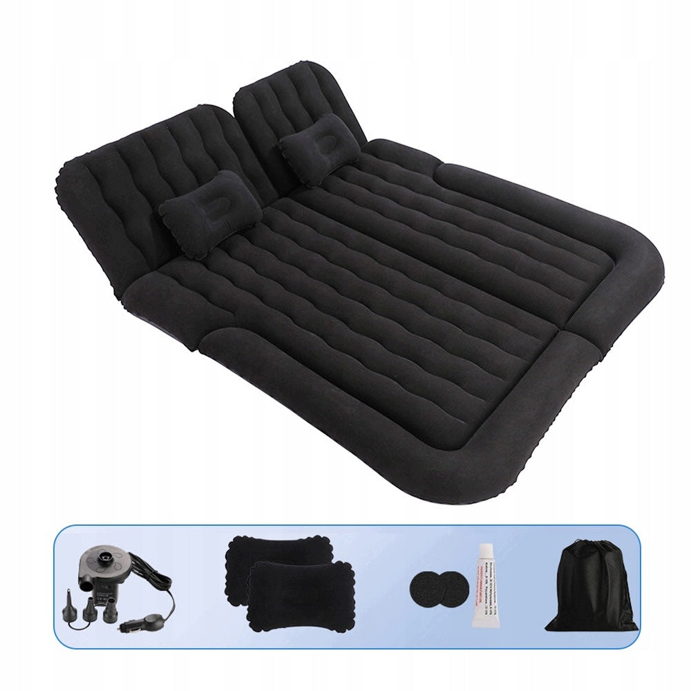 INFLATABLE MATTRESS FOR CAR SUV TRUNK WITH PUMP 12V 3IN1 BLACK