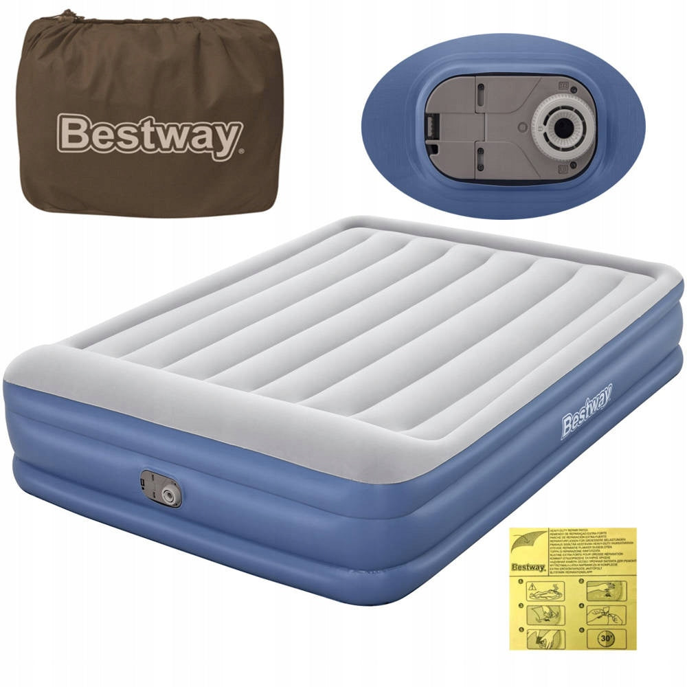 INFLATABLE MATTRESS FOR SLEEPING 203x152x46 cm Bed BESTWAY Double PUMP