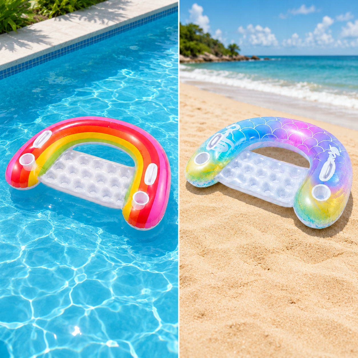 INFLATABLE MATTRESS FOR SWIMMING BEACH CHAIR ON WITH HANDLES FOR CHILDREN Packaging status original
