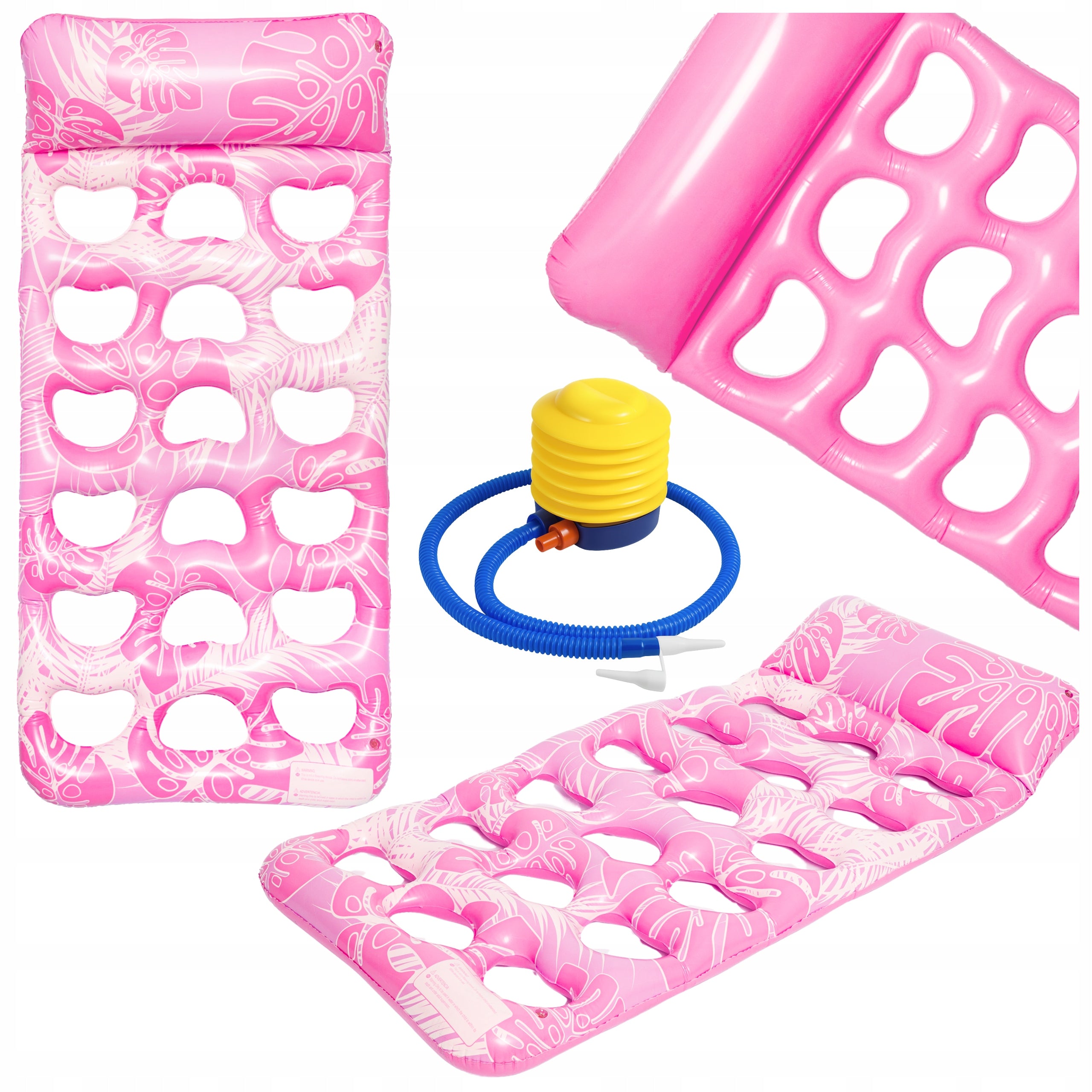 INFLATABLE MATTRESS FOR SWIMMING WATER BEACH PILLOW SUN LOUNGER FOR BEACH WITH PUMP
