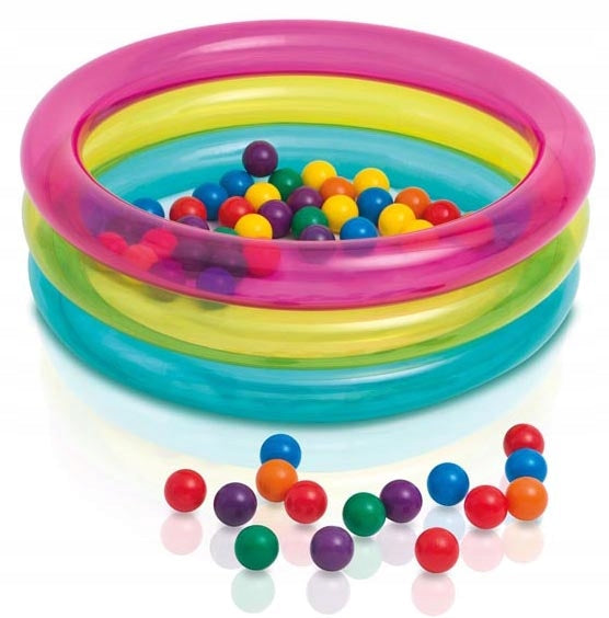 INFLATABLE PLAYPEN POOL +BALLS 86cm INTEX 48674