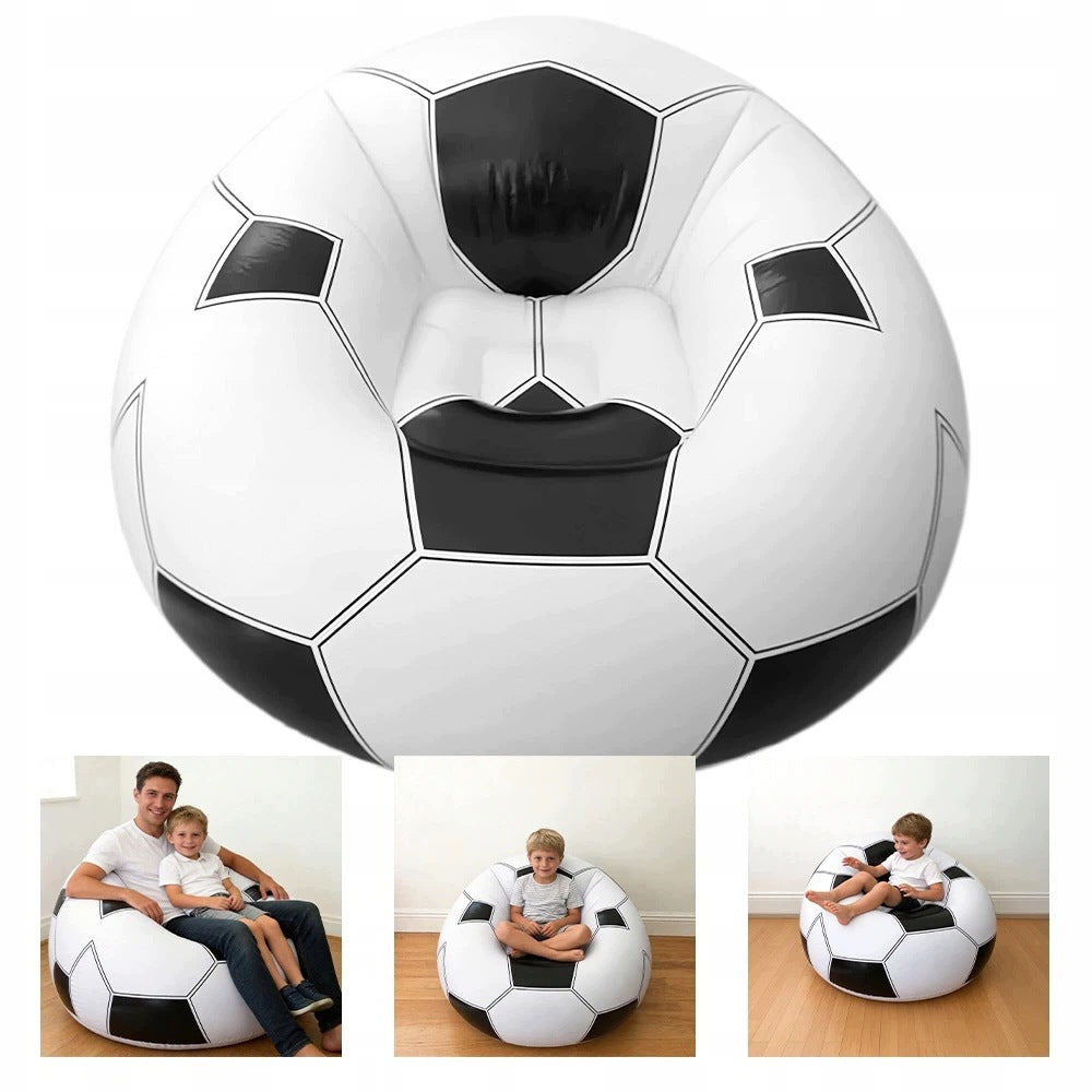 INFLATABLE SEAT LARGE POUF For Children and Adults FOOTBALL