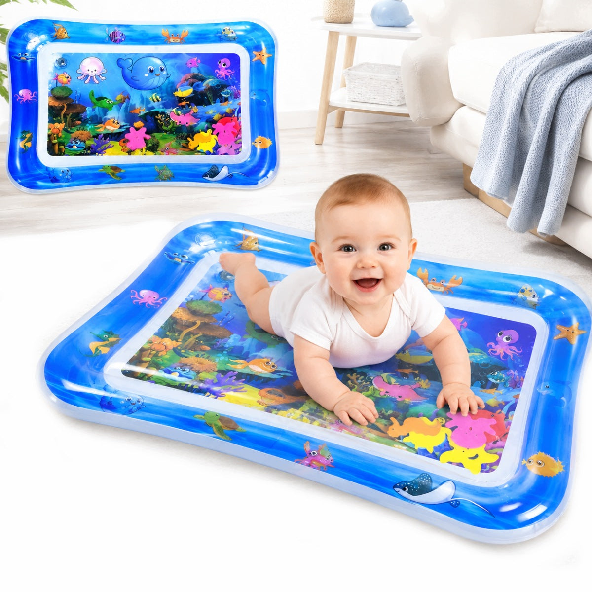INFLATABLE SENSORY WATER MAT FOR INFANTS CHILDREN OCEAN