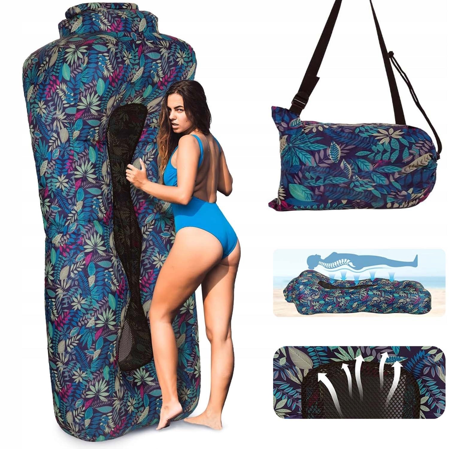 INFLATABLE SOFA BED LAZY BAG AIR FOR BEACHES ARMCHAIR MATTRESS LOUNGER