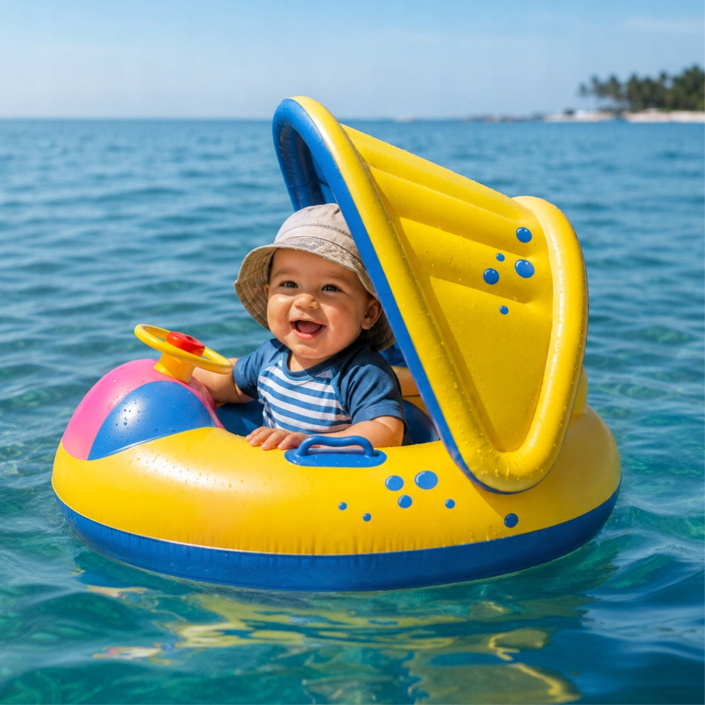 INFLATABLE SWIMMING WHEEL FOR KIDS WITH BEACH CANOPY Packaging status original
