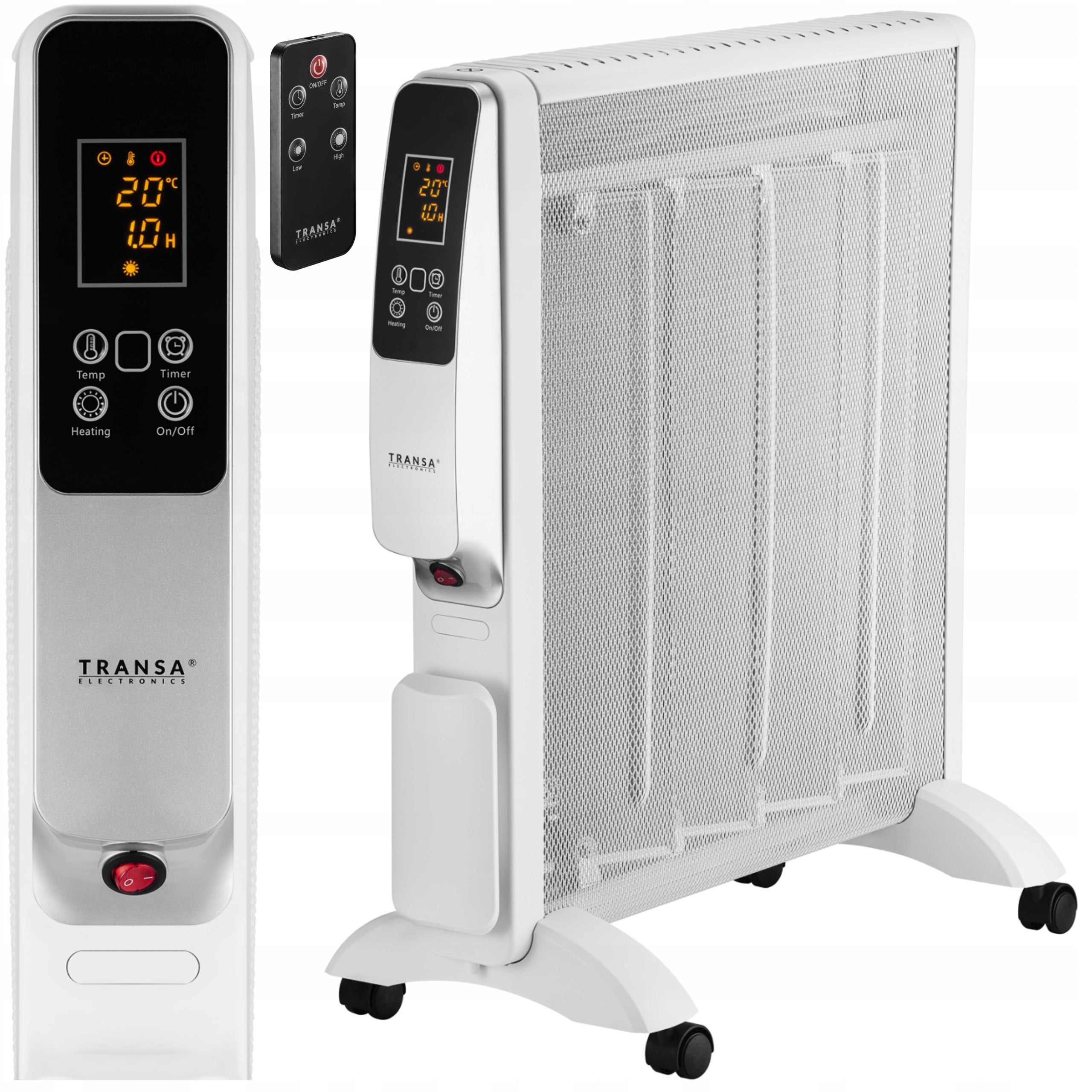 INFRARED ELECTRIC HEATER THERMOSTAT TIMER PILOT White 2000W