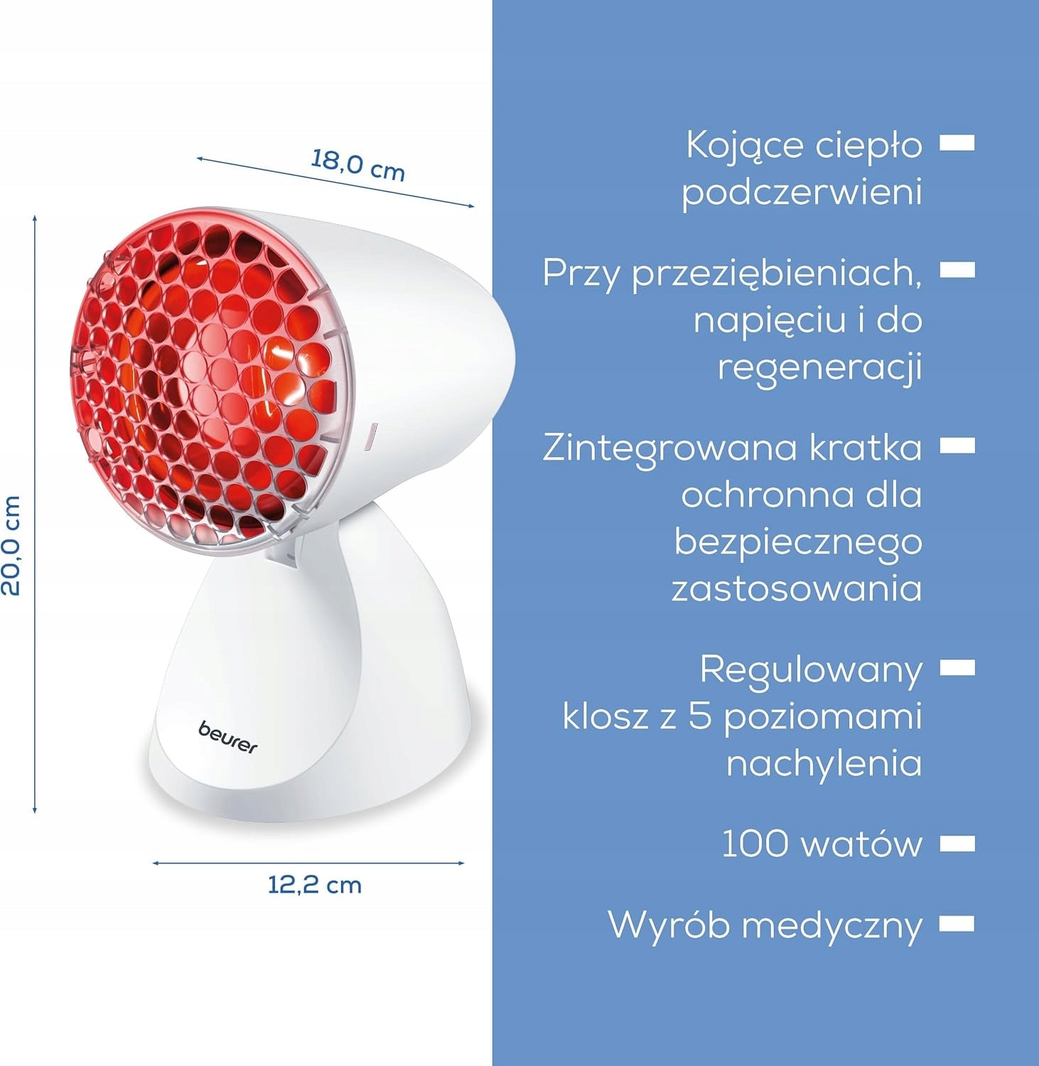 INFRARED LAMP FOR HEAT THERAPY 100W SAFETY GLASSES Medical device no