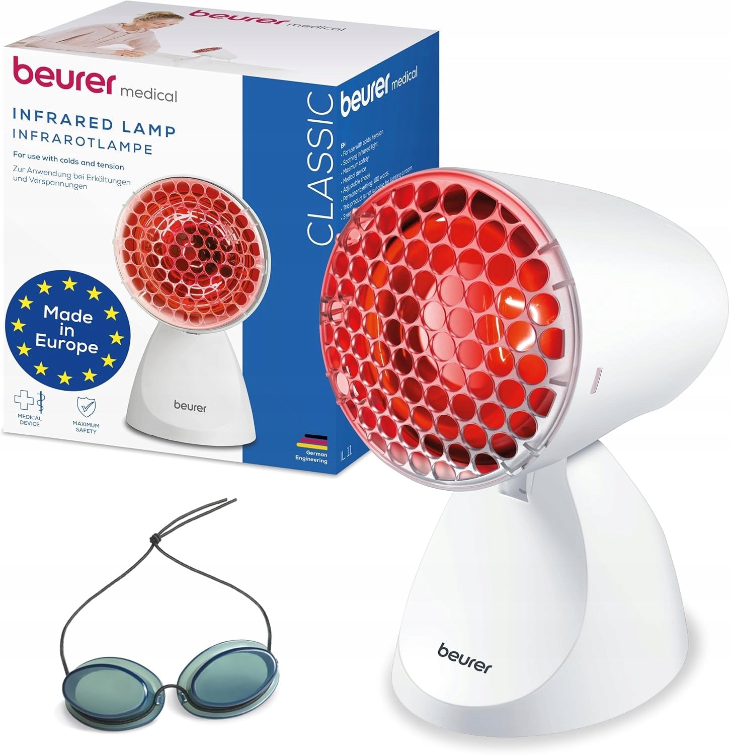 INFRARED LAMP FOR HEAT THERAPY 100W SAFETY GLASSES