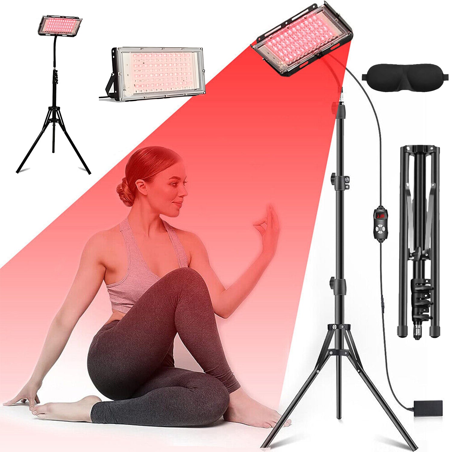 INFRARED LED LAMP 96LED 660NM 850NM TRIPOD ADJUSTABLE TIMER 5 30MIN