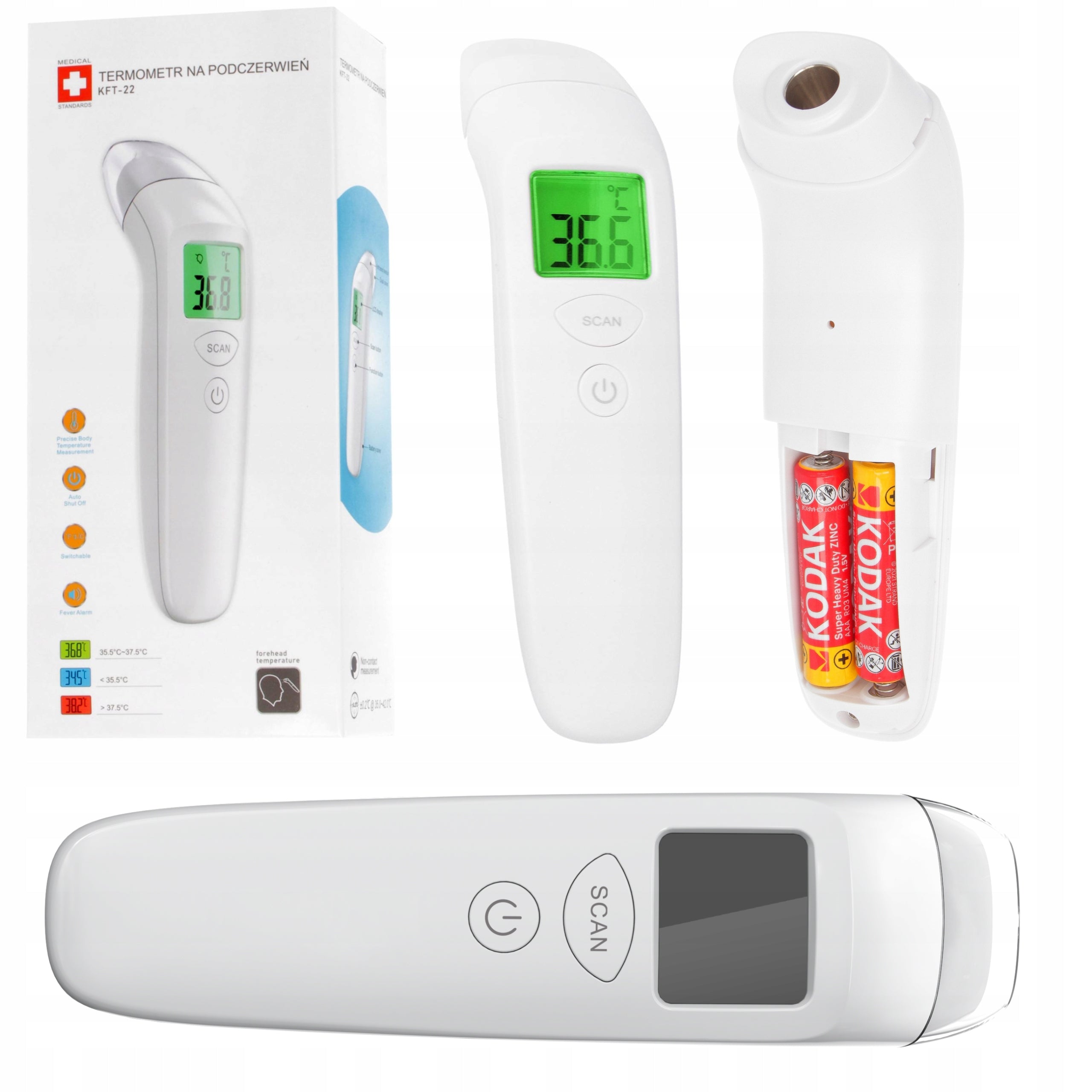 INFRARED NON-CONTACT MEDICAL THERMOMETER ELECTRONIC ACCURATE FAST EAN (GTIN) 6943532400228