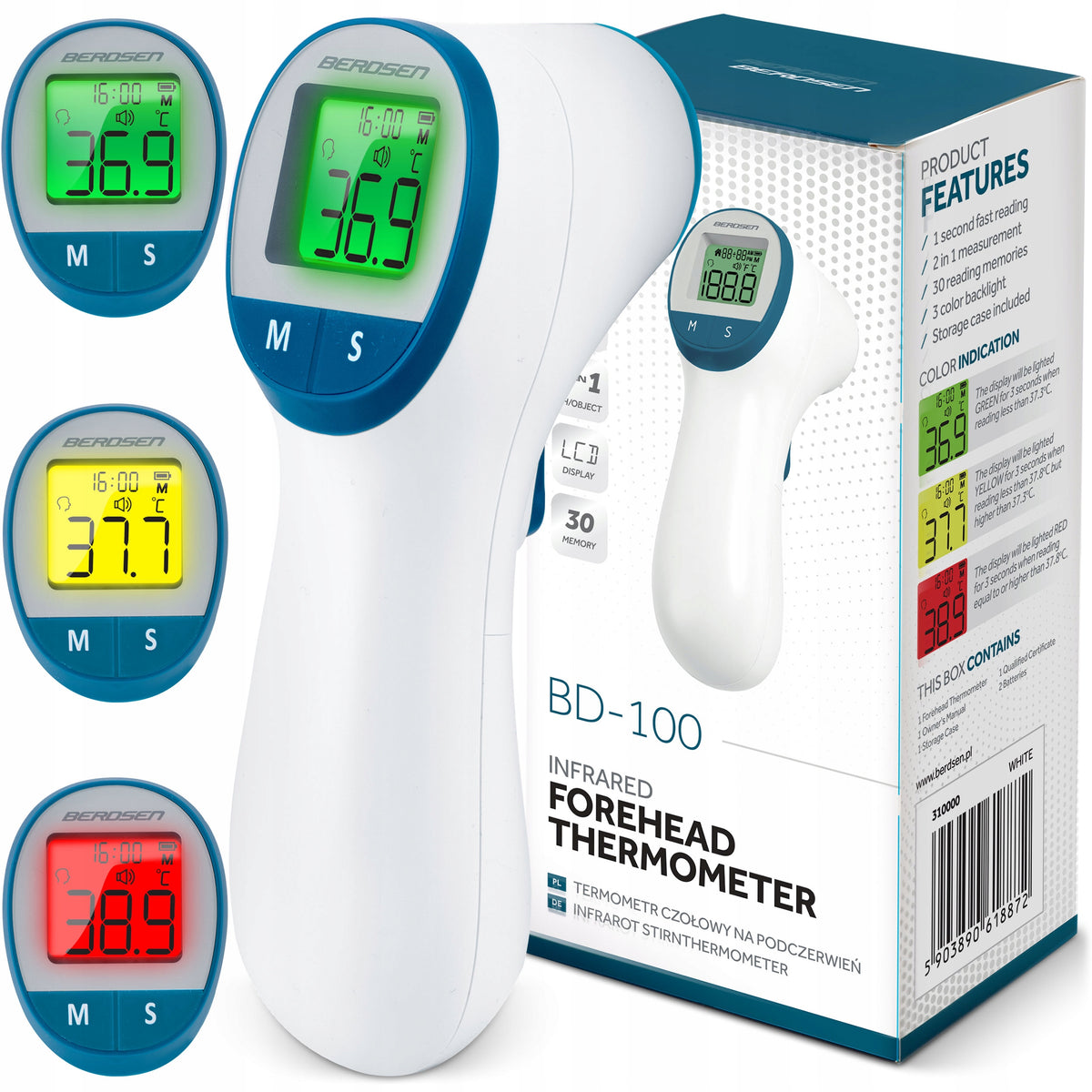 INFRARED NON-CONTACT THERMOMETER ELECTRONIC FEVER ALARM Packaging status original