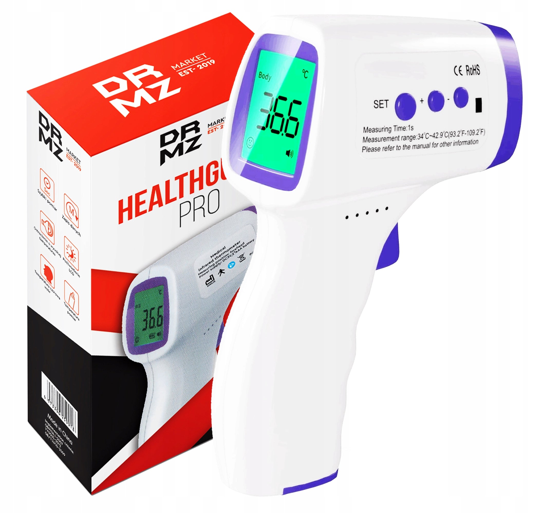 INFRARED NON-CONTACT THERMOMETER LCD ELECTRONIC DIGITAL CERTIFICATE