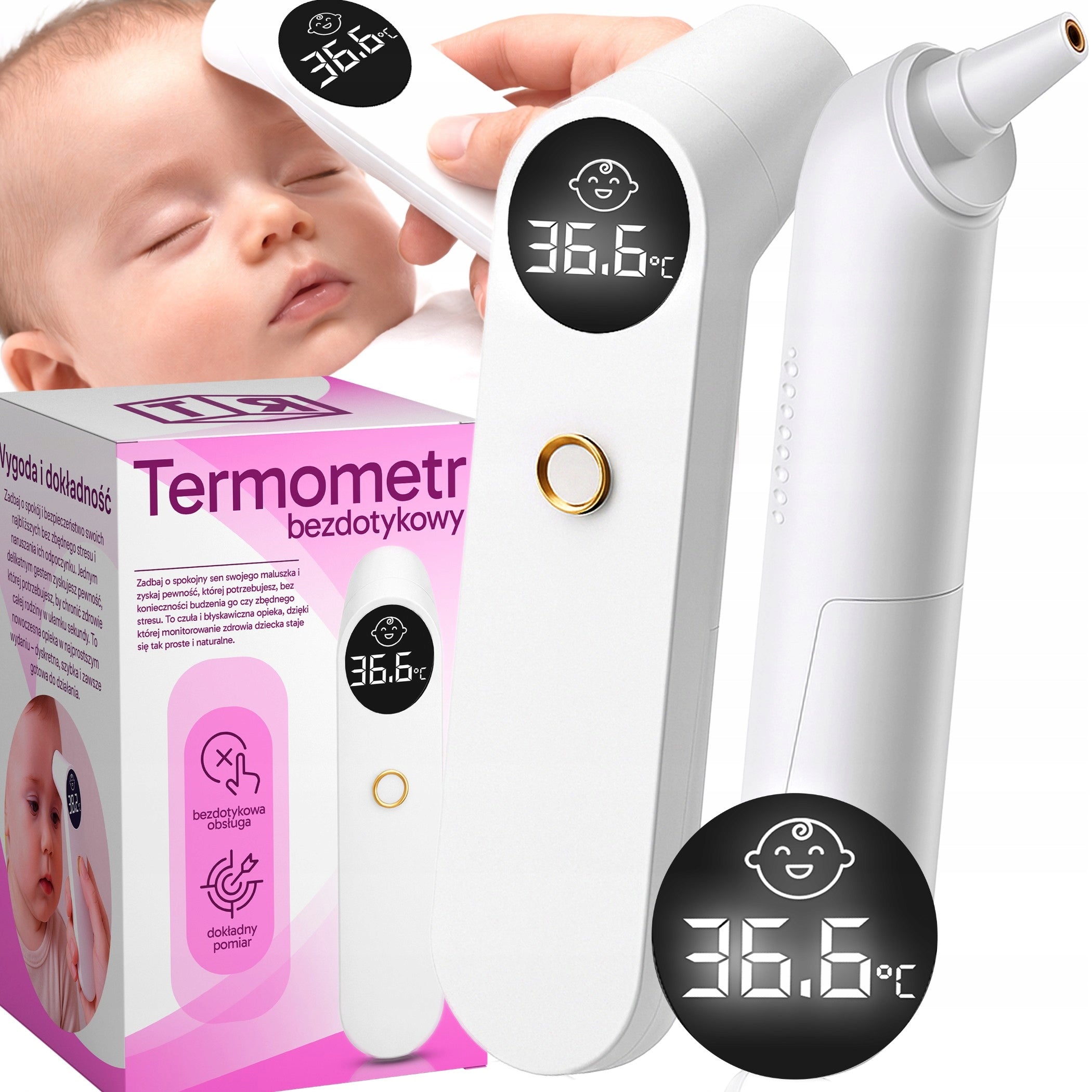 INFRARED NON-CONTACT THERMOMETER MEDICAL LCD ALARM FEVER FOR EAR CZ