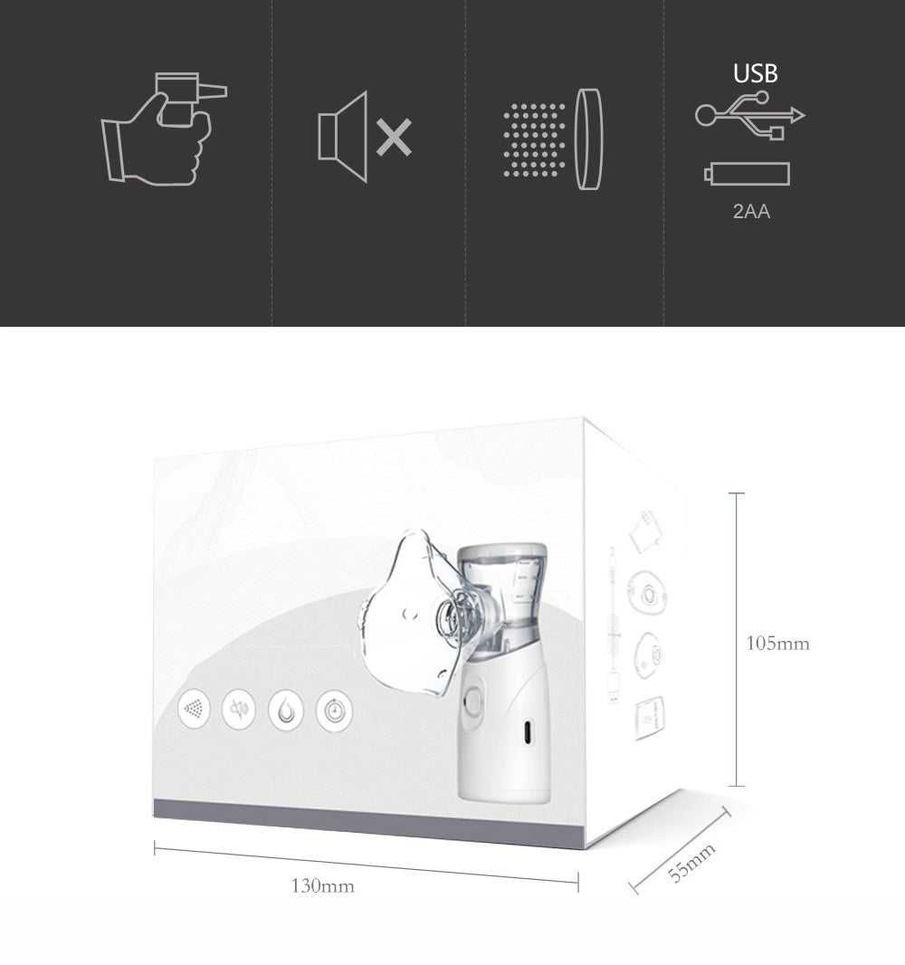 INHALER PORTABLE NEBULIZER KIT SILENT USB RECHARGEABLE NEBULIZER Packaging status original
