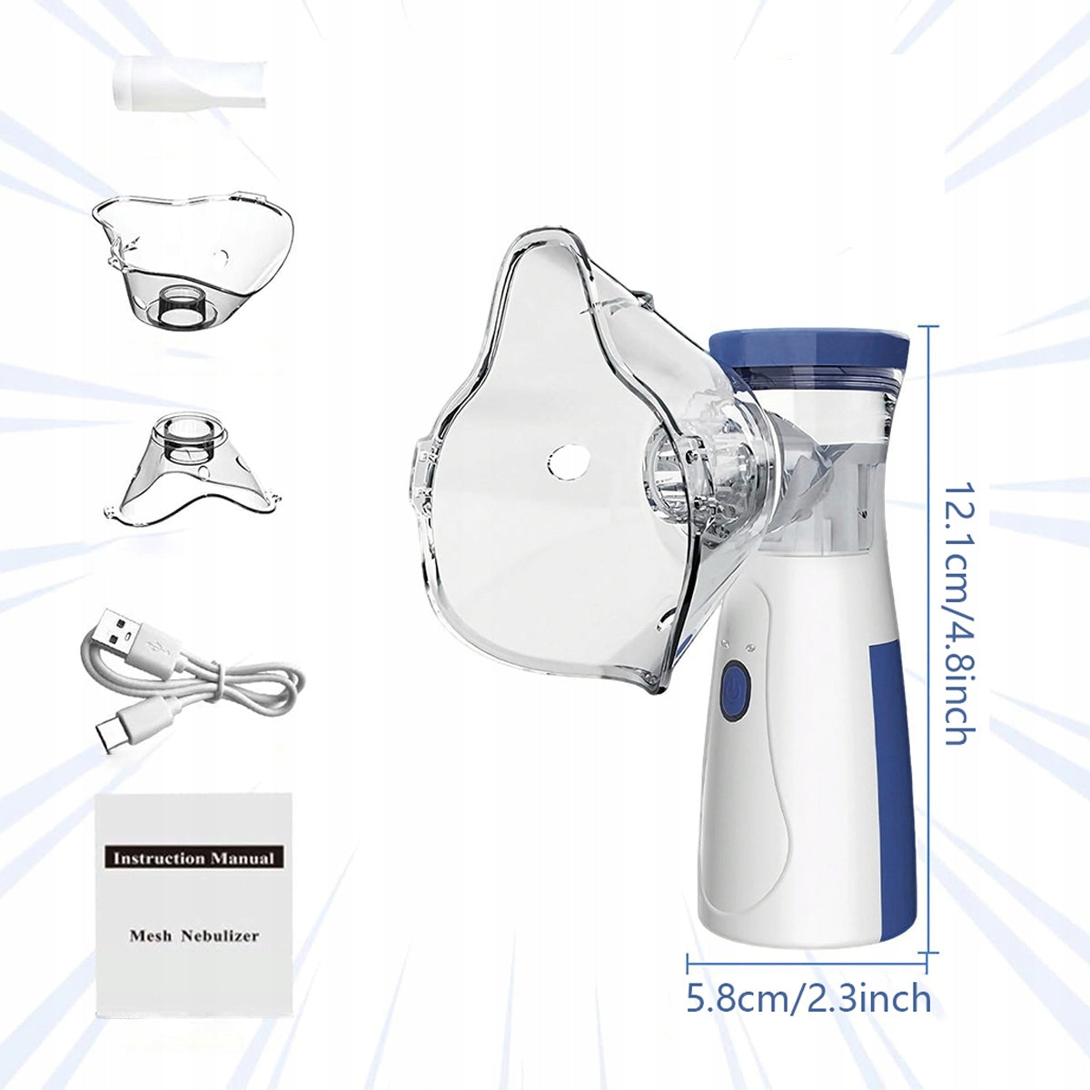 INHALER ULTRASONIC NEBULIZER PORTABLE FOR CHILDREN ADULT USB Manufacturer of a medical device 4894791750543