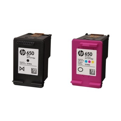 INK SET HP 650 BLACK + COLOUR CZ101AE + COLOUR CZ102AE