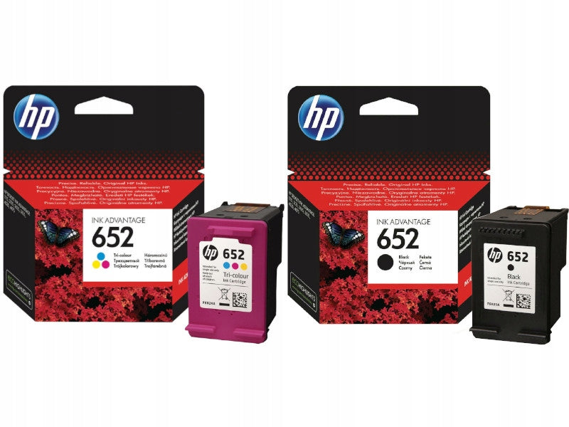 INK SET HP 652 BLACK+ COLOUR F6V25AE/F6V24AE Manufacturer code F6V24AE+F6V25AE