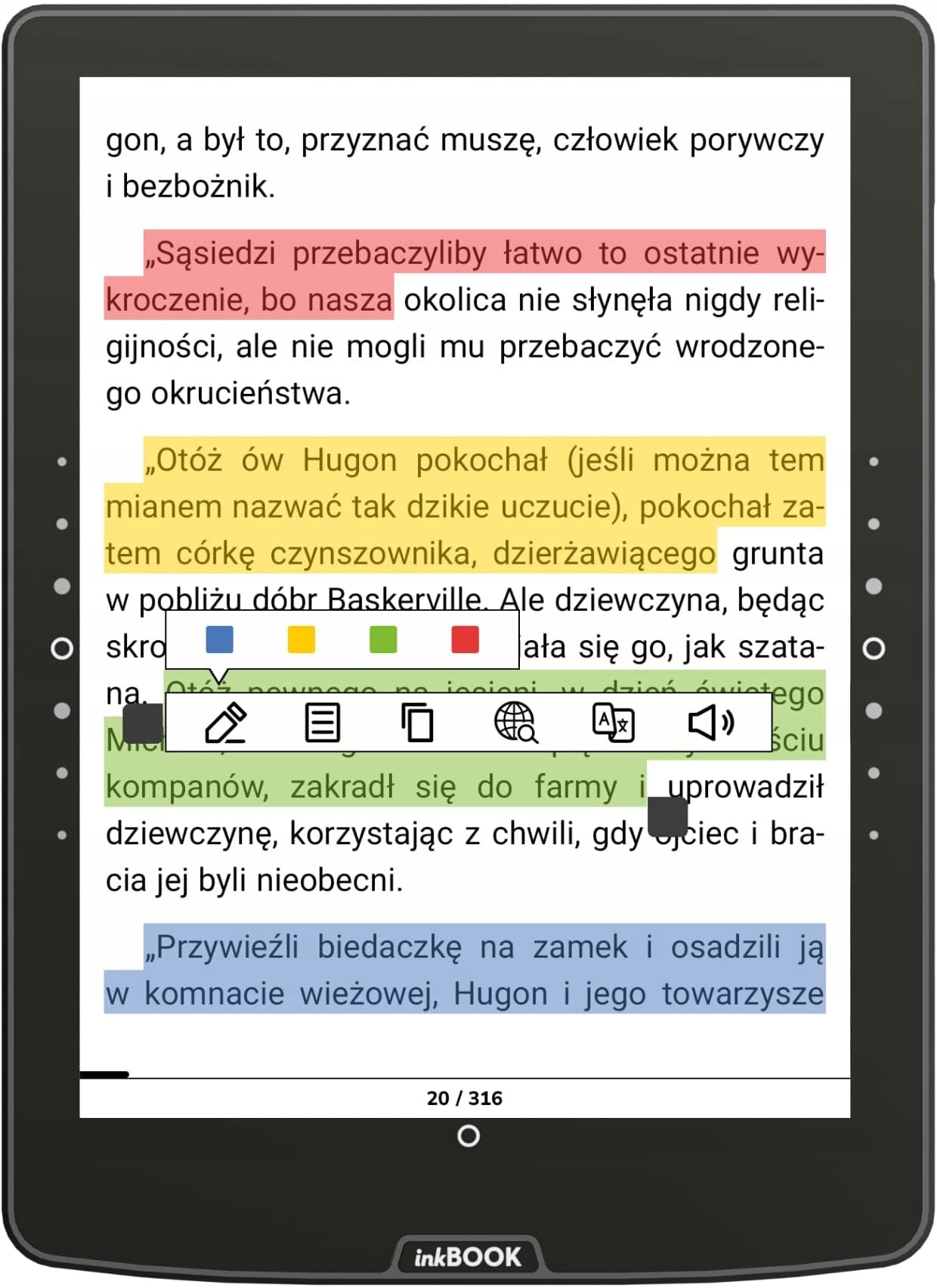 INKBOOK Solaris Color 6'' E-Book Reader, Backlit Screen, Purple Brand inkBOOK