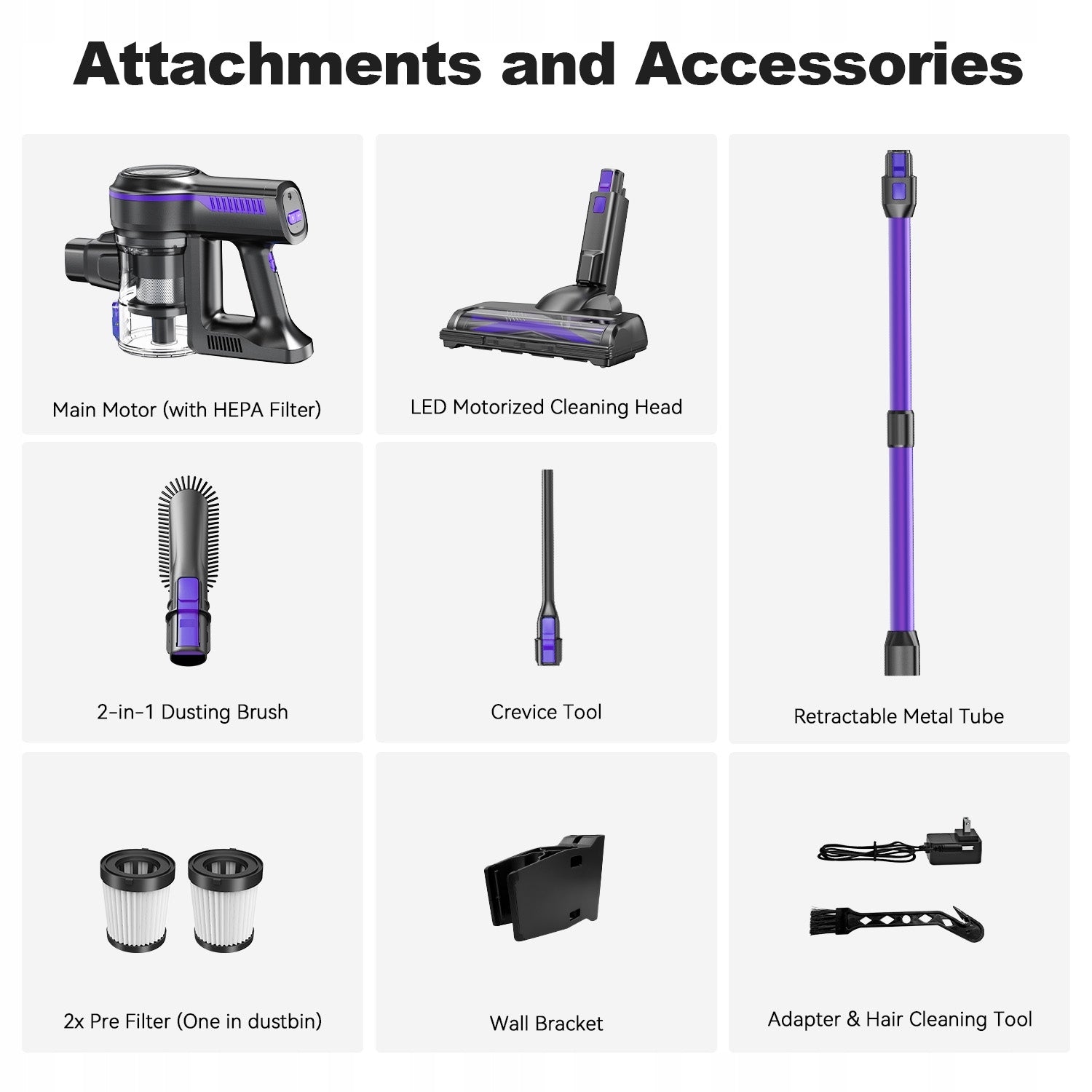 INSE S7P Pueple Cordless Vacuum Cleaner + LED Display and Soft Roller Brush Manufacturer code 743085650004